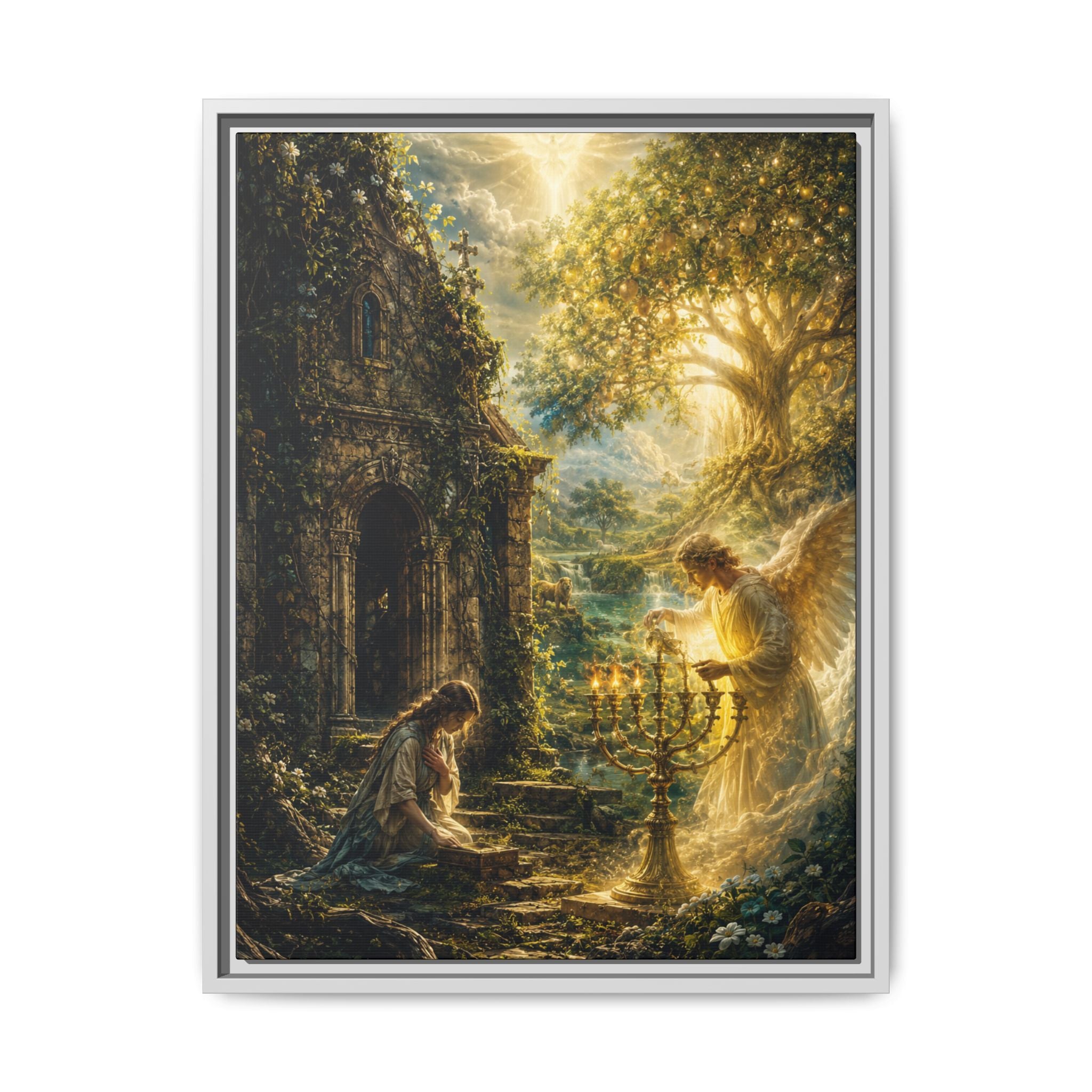 Angelic Prayer Scene Fine Art Paper Print