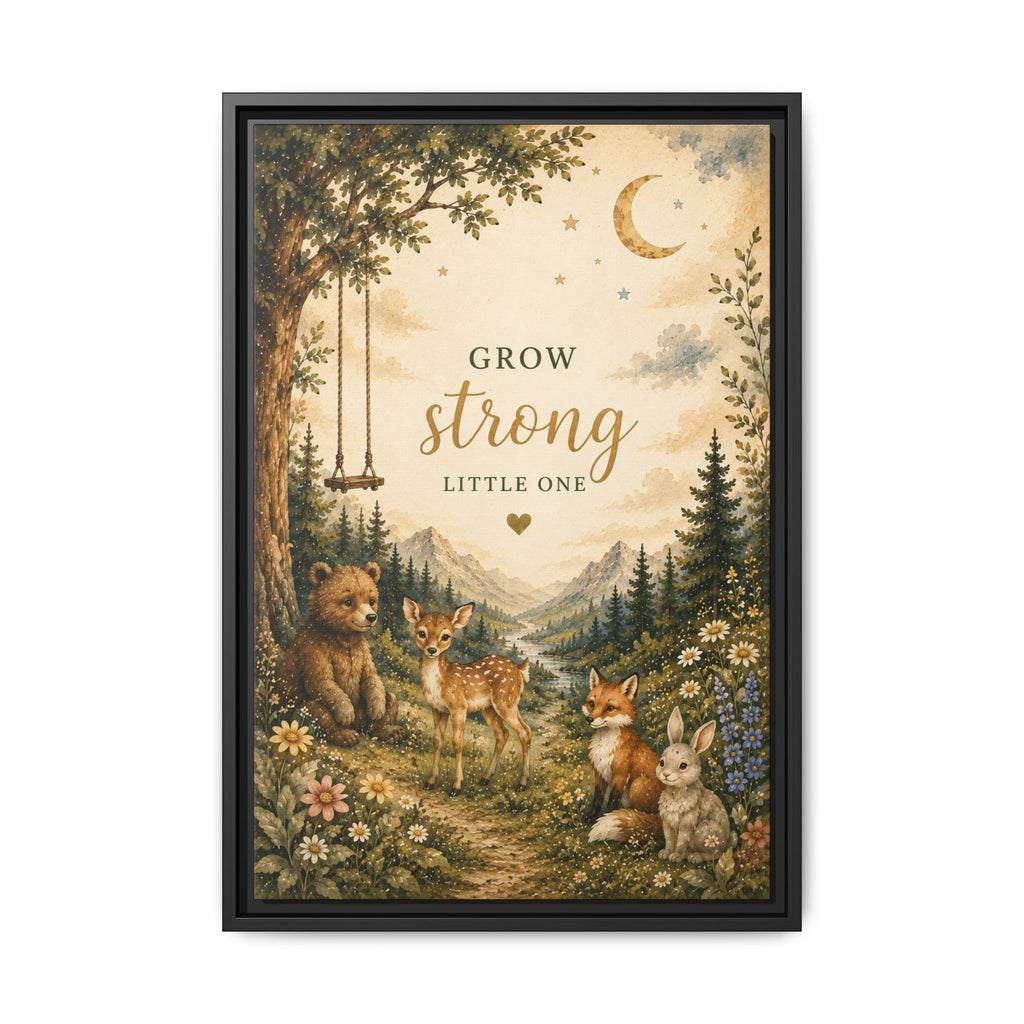 Grow Strong Little One nursery wall art Canvas
