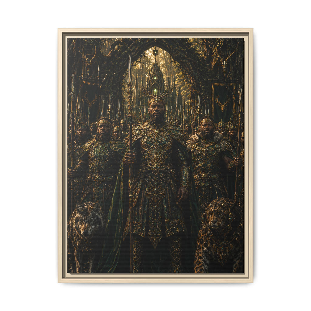 Fine Art Paper Print — Mythic Golden Warrior Court Art
