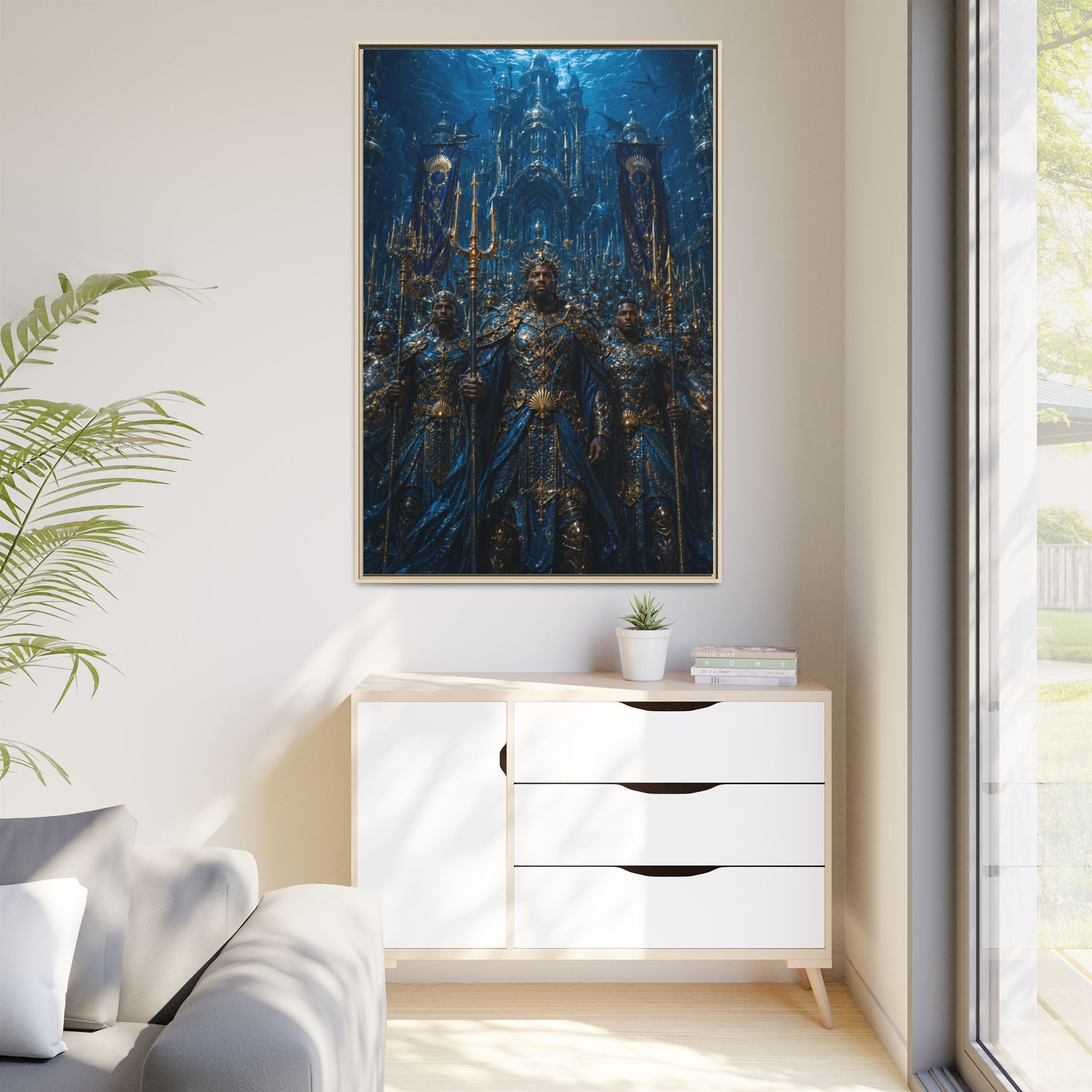 Framed Matte Canvas - Underwater King Artwork