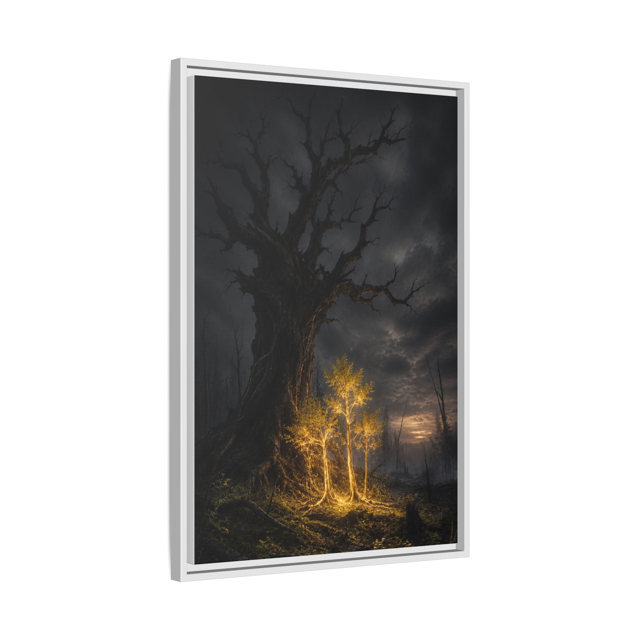 Framed Matte Canvas — Glowing Enchanted Tree Wall Art