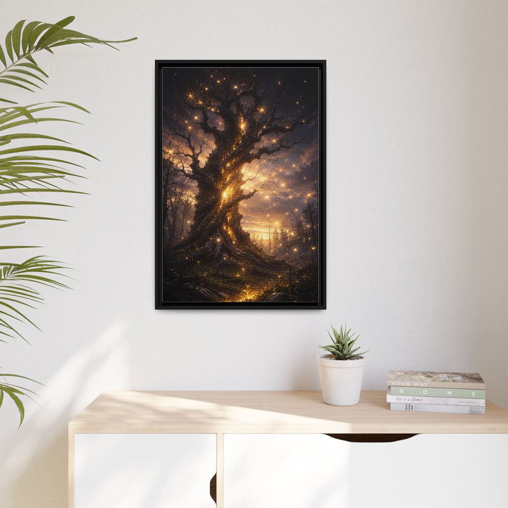 Enchanted Tree Matte Canvas Print — Framed Fantasy Wall Art