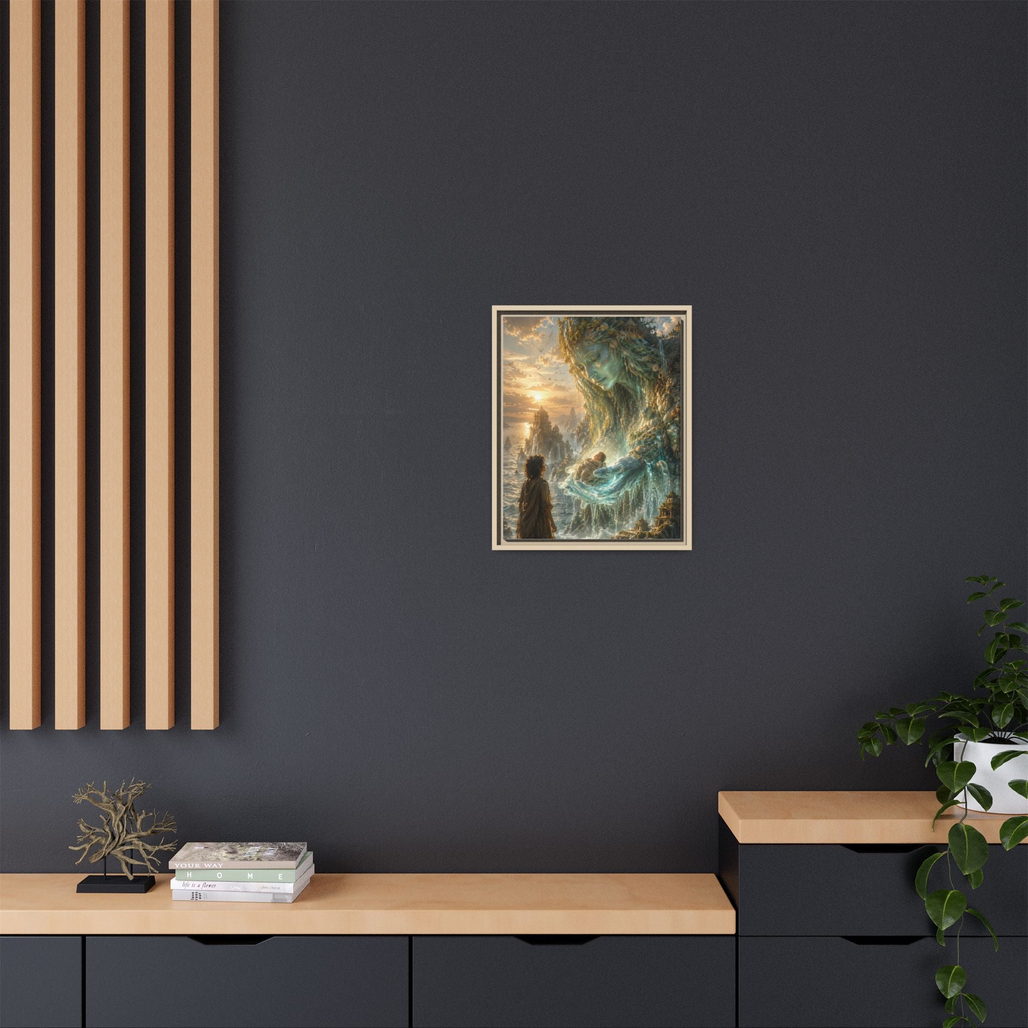 Framed Matte Canvas Print — Ocean Spirit Guardian Fantasy Art
