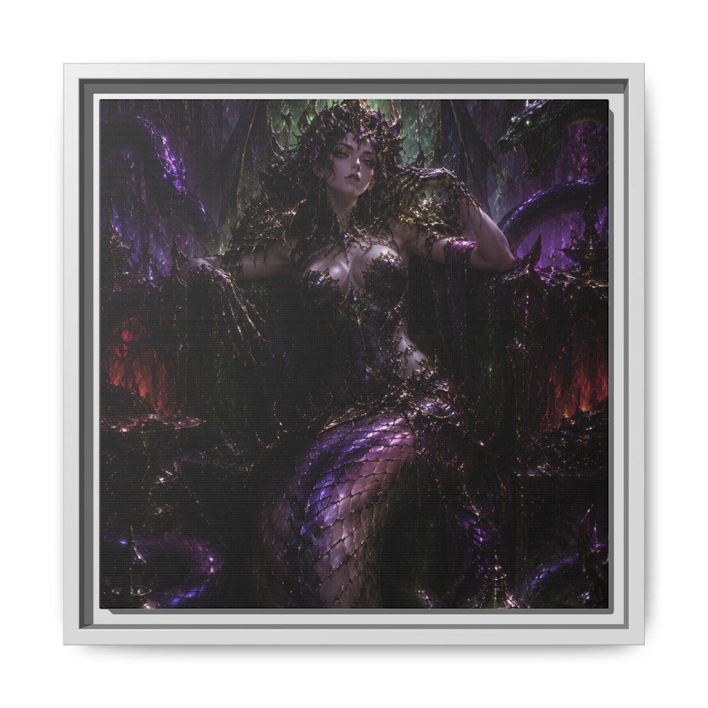 Dark Fantasy Goddess Matte Canvas Print — Framed Multi‑Color Wall Art