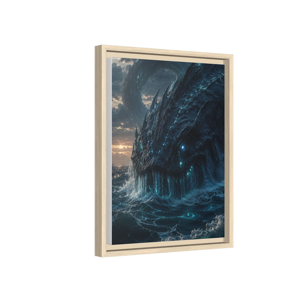 Framed Matte Canvas - Mythic Sea Leviathan Wall Art