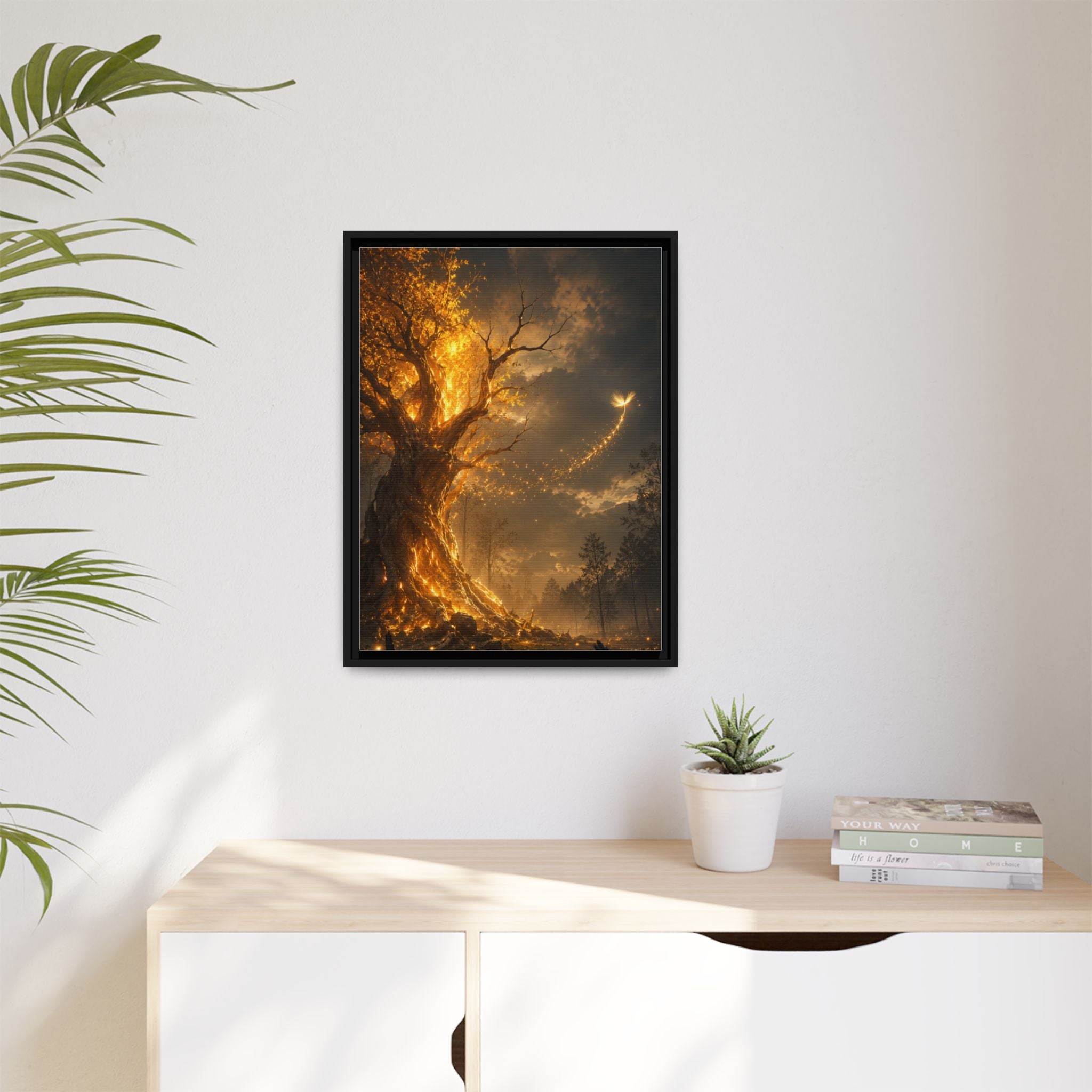 Framed Matte Canvas — Glowing Enchanted Tree Wall Art