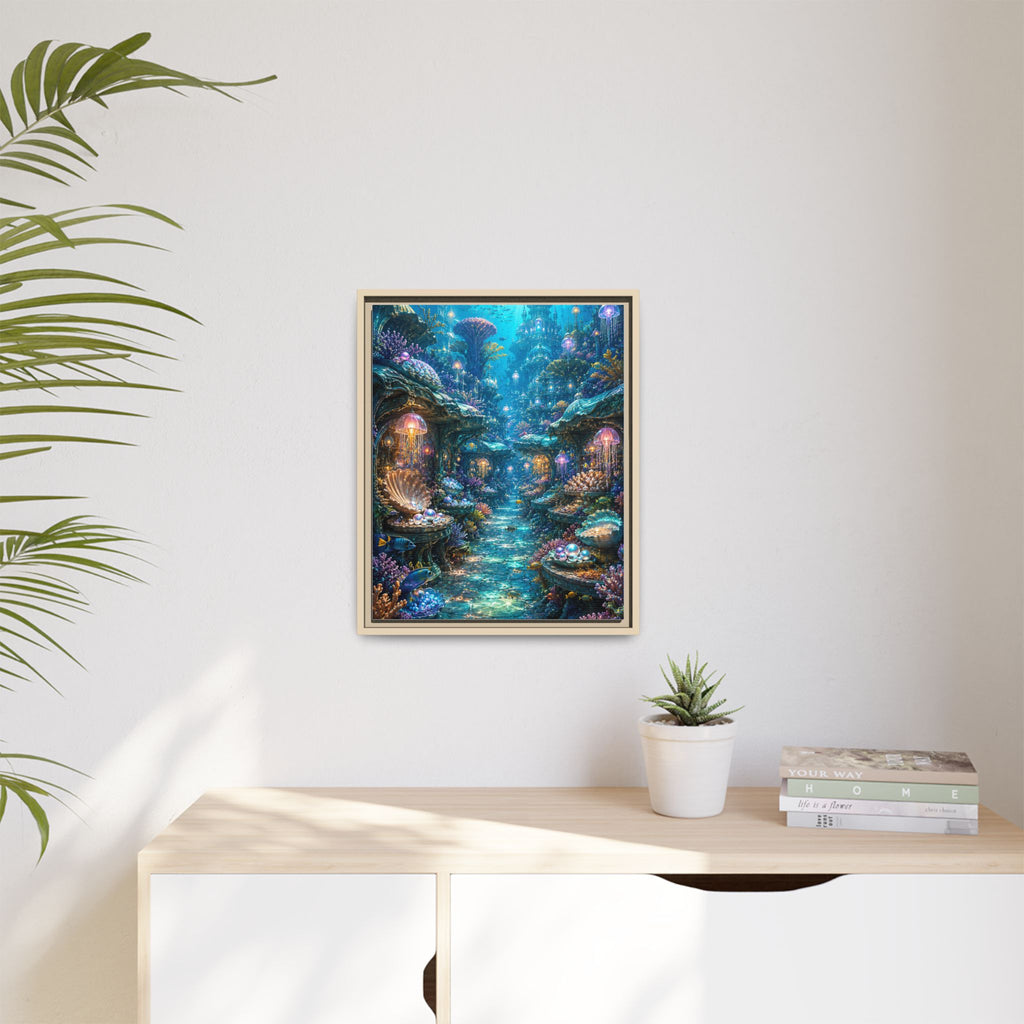 Framed Matte Canvas - Enchanted Underwater Coral Reef Print