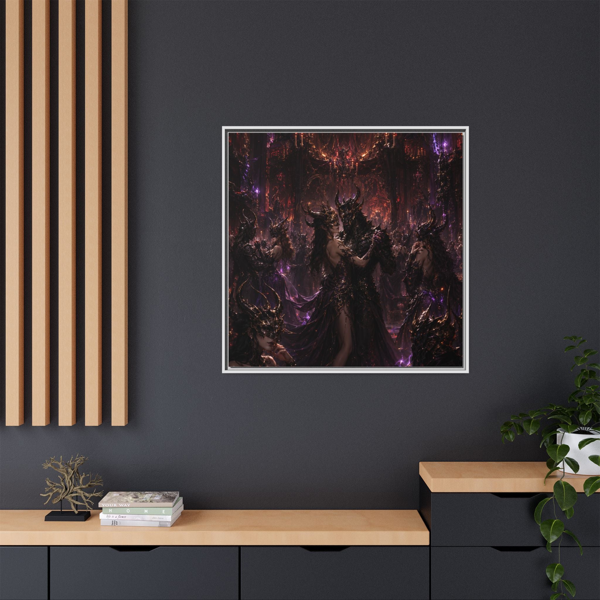 Framed Matte Canvas — Dark Fantasy Demon Lord Wall Art