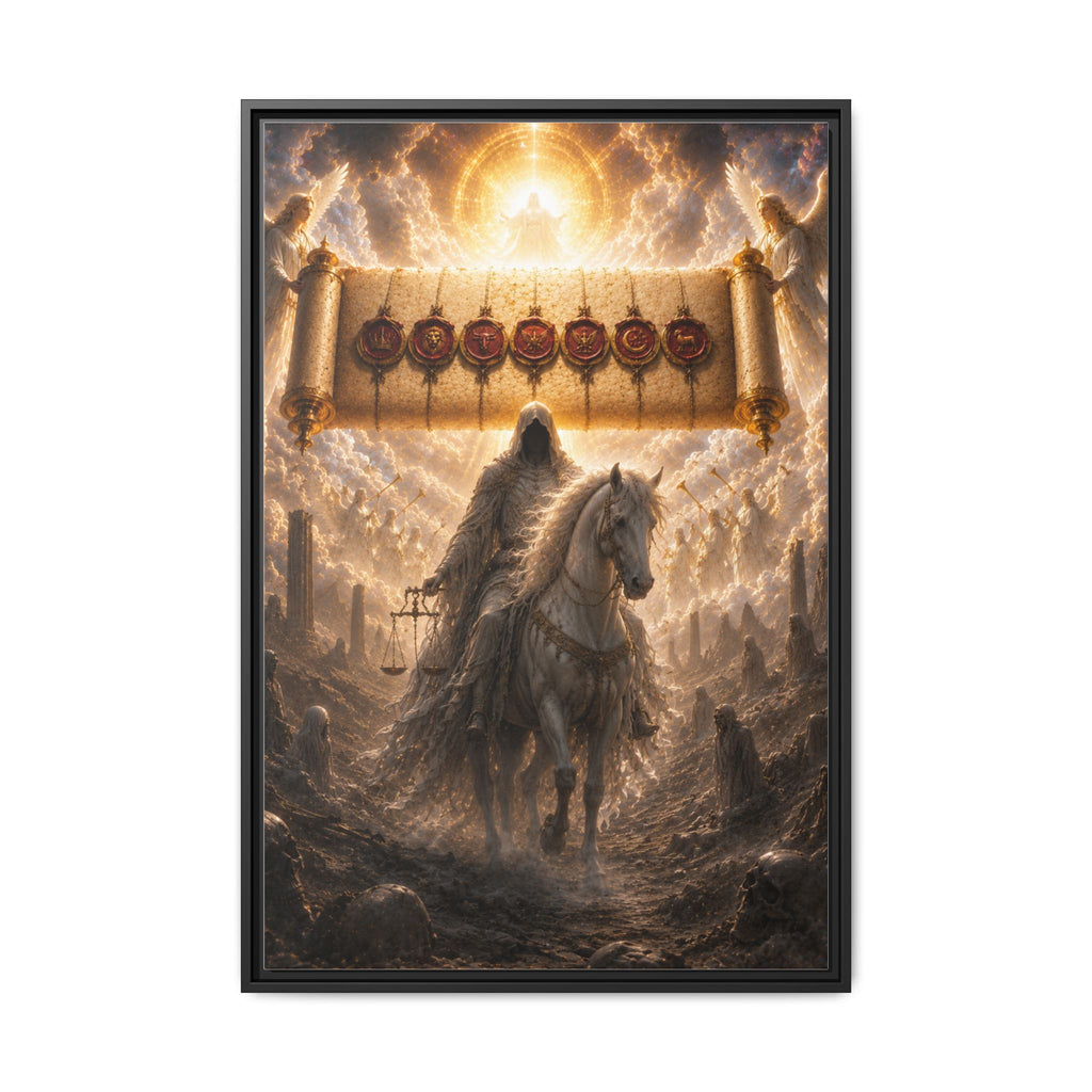 Framed Matte Canvas — Rider of the Pale Horse Biblical Apocalypse Wall Art