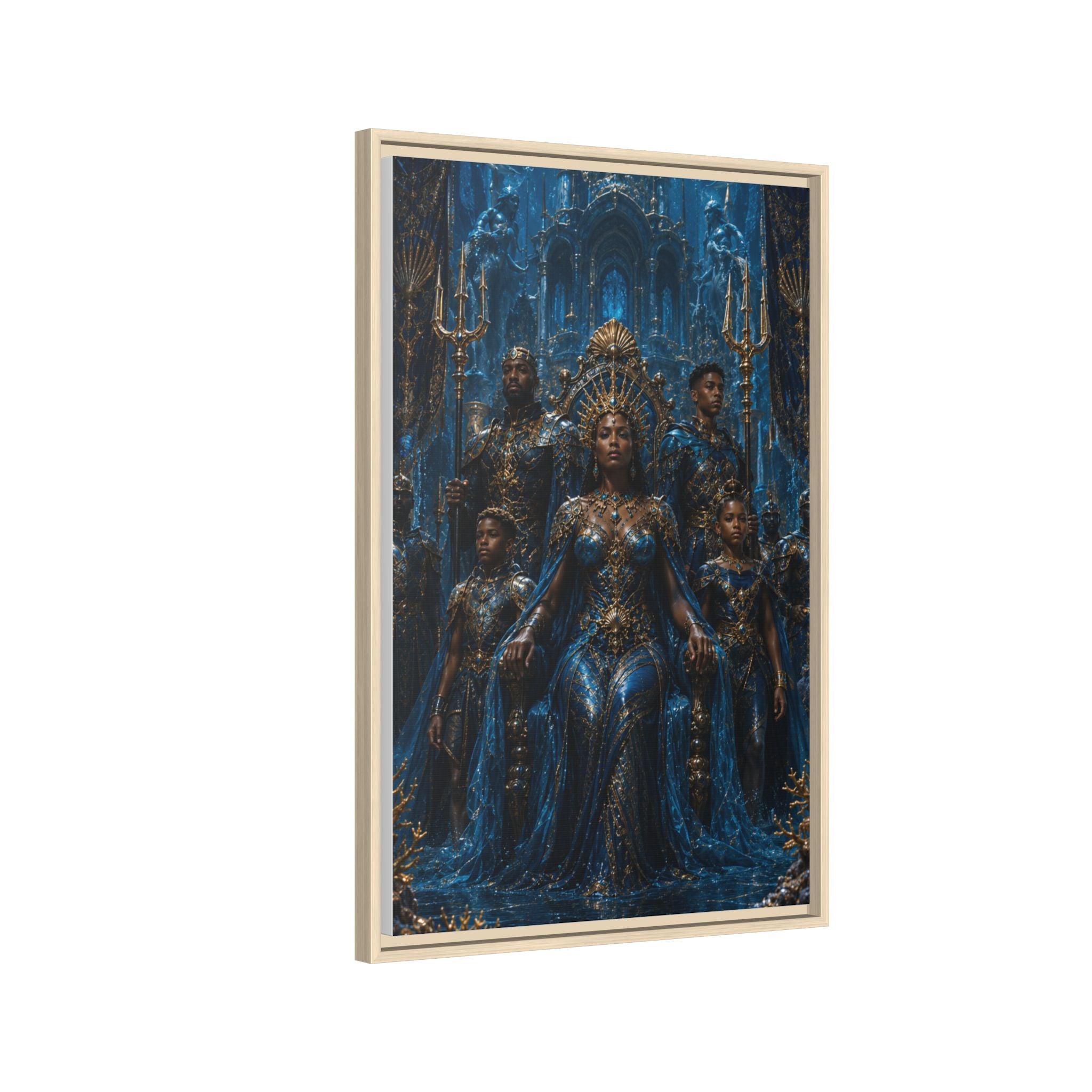 Underwater Queen Matte Framed Canvas — Oceanic Fantasy Wall Art