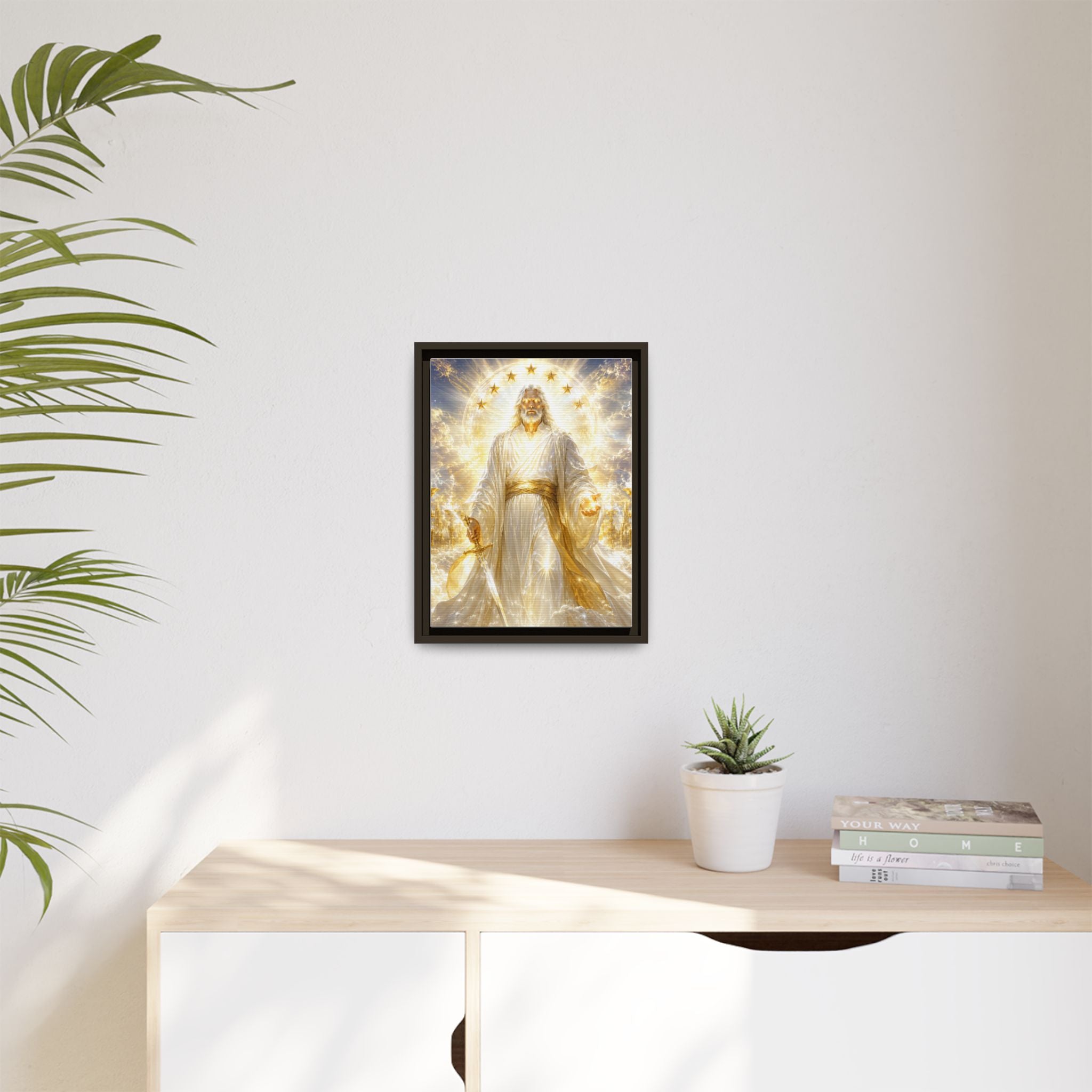 Framed Matte Canvas: Radiant Divine Christ Art Print
