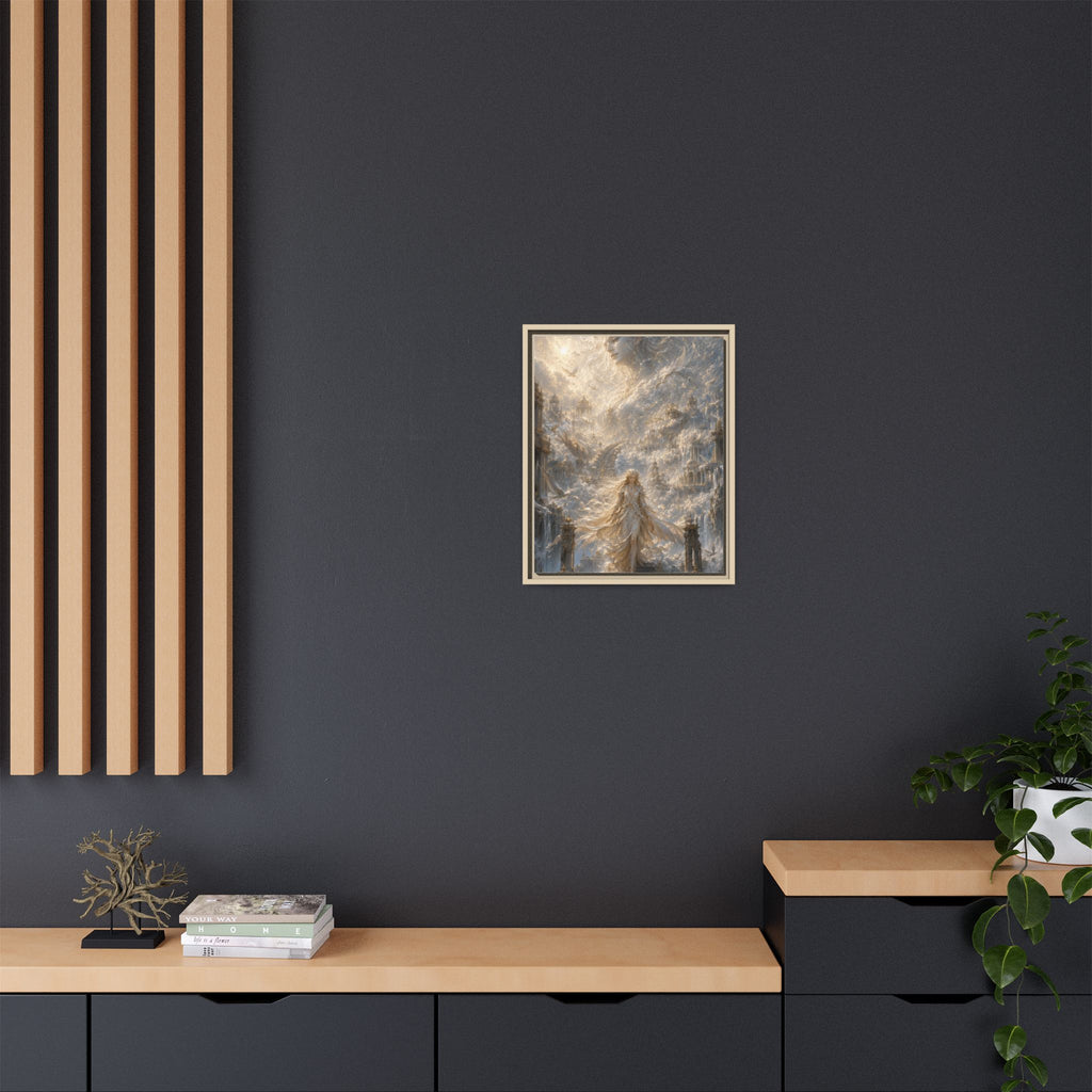 Ethereal Goddess Matte Framed Canvas Art — Dreamlike Fantasy Wall Decor