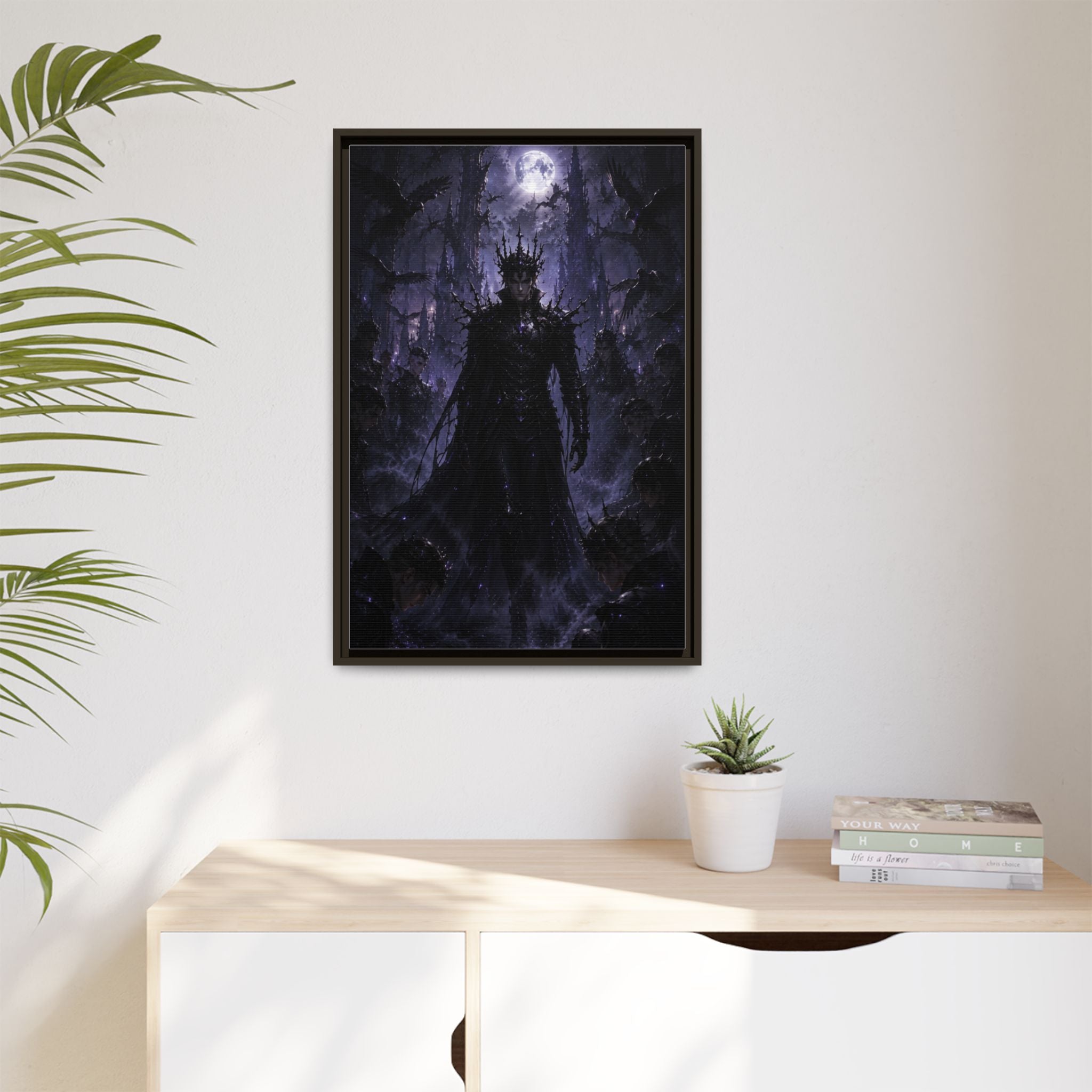 Dark King Matte Canvas Framed Print — Gothic Fantasy Wall Art
