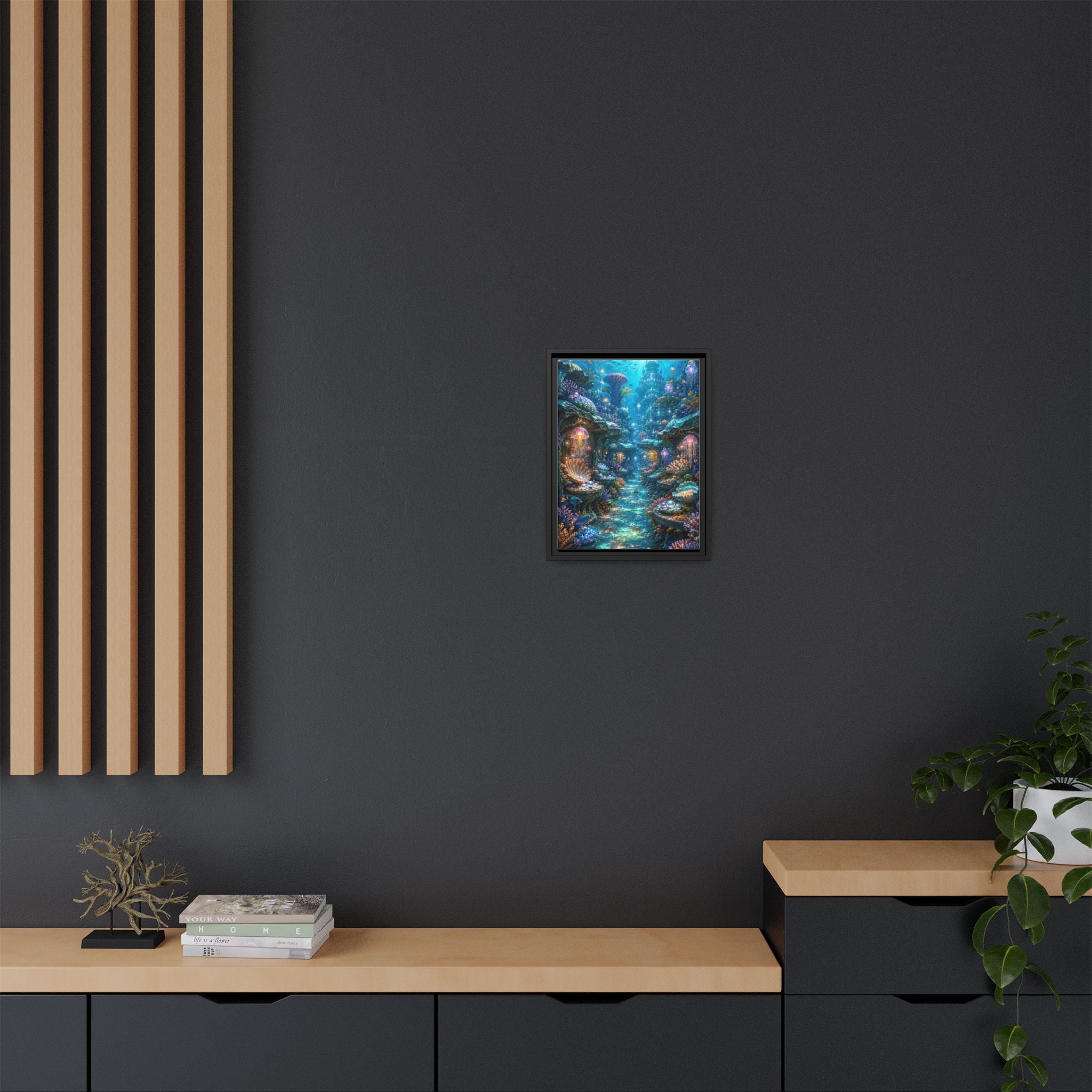 Framed Matte Canvas - Enchanted Underwater Coral Reef Print