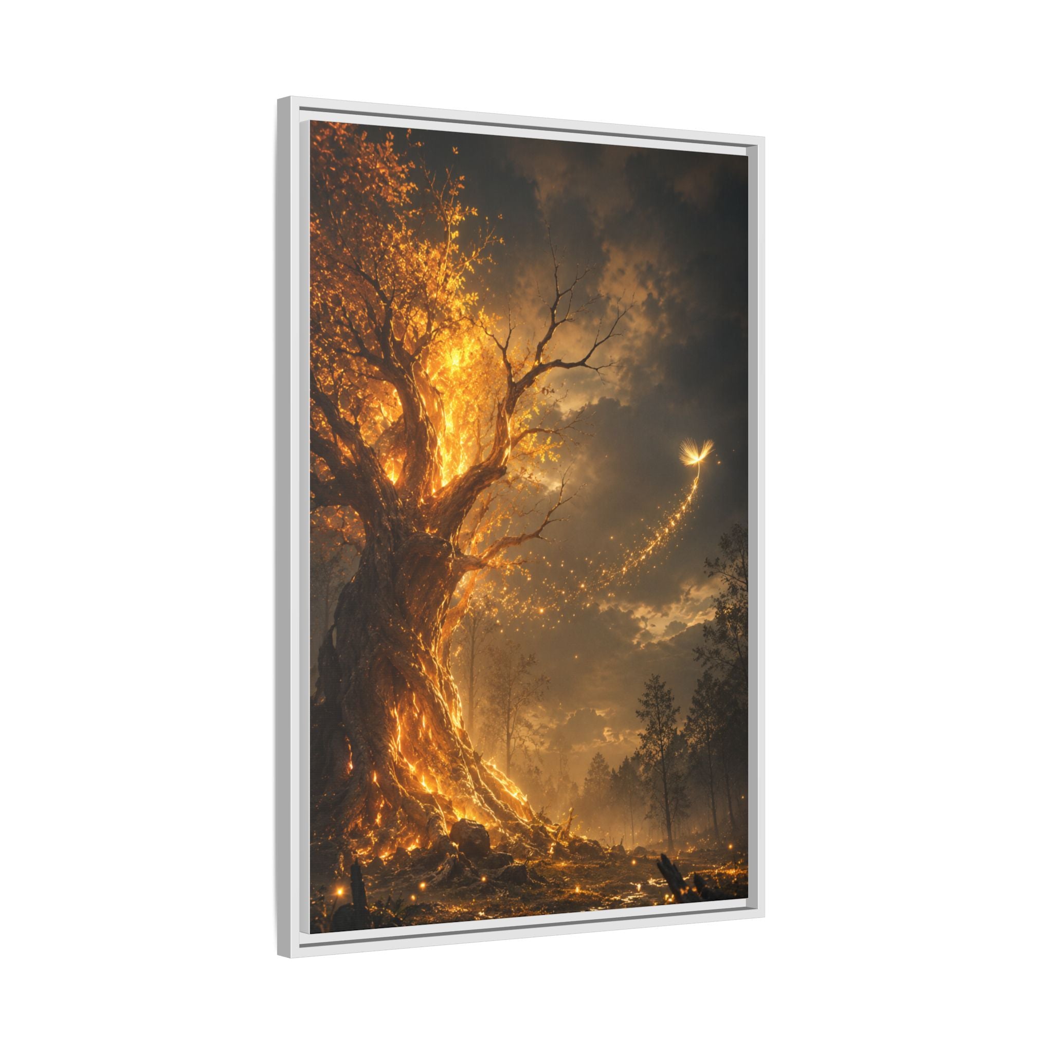 Framed Matte Canvas — Glowing Enchanted Tree Wall Art