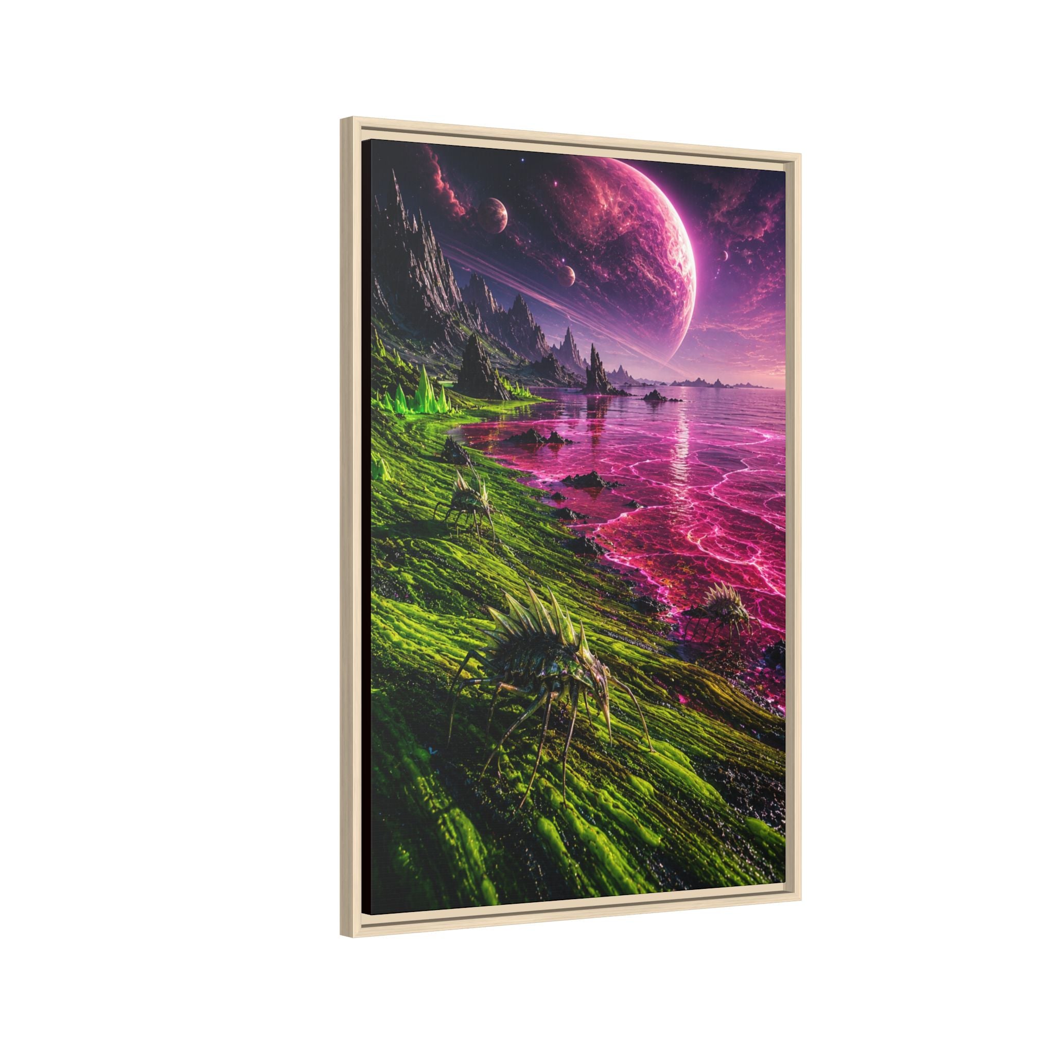 Fine Art Paper Print - Neon Alien Landscape Wall Art