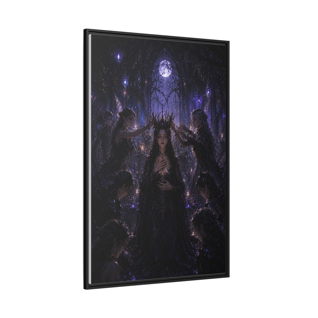 Gothic Moon Queen Framed Canvas Print