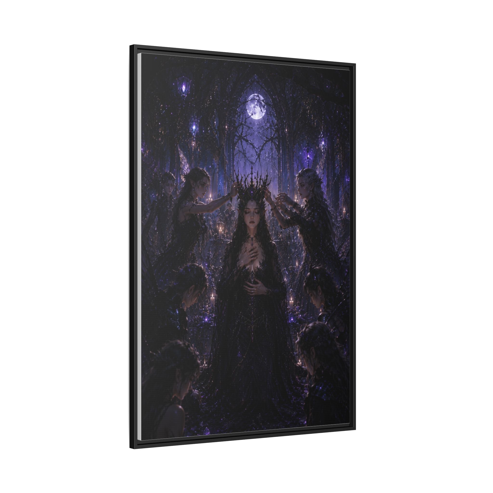 Gothic Moon Queen Framed Canvas Print