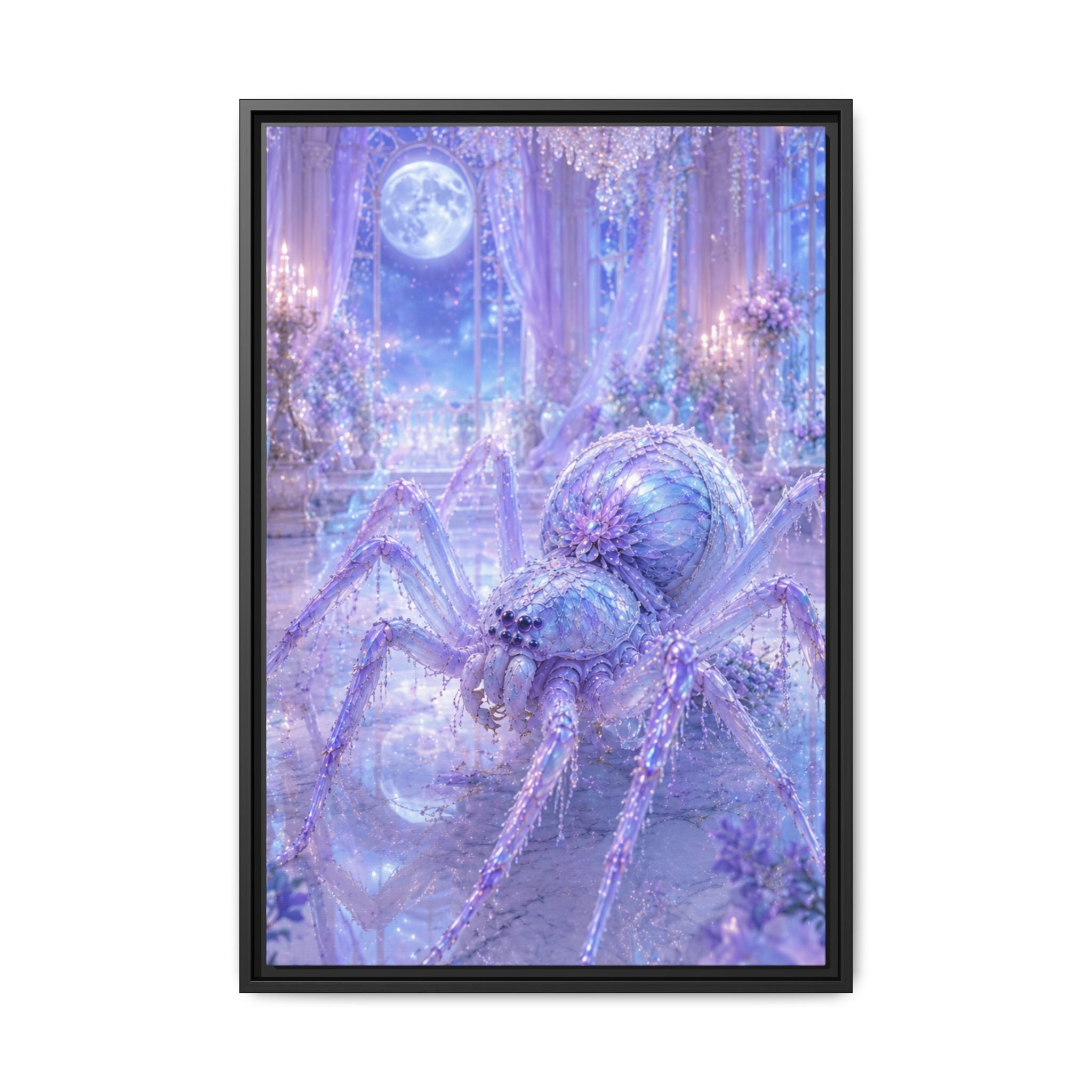 Moonlit Spider Fantasy Fine Art Paper Print — Lavender Enchanted Wall Art Fine Art Paper Print