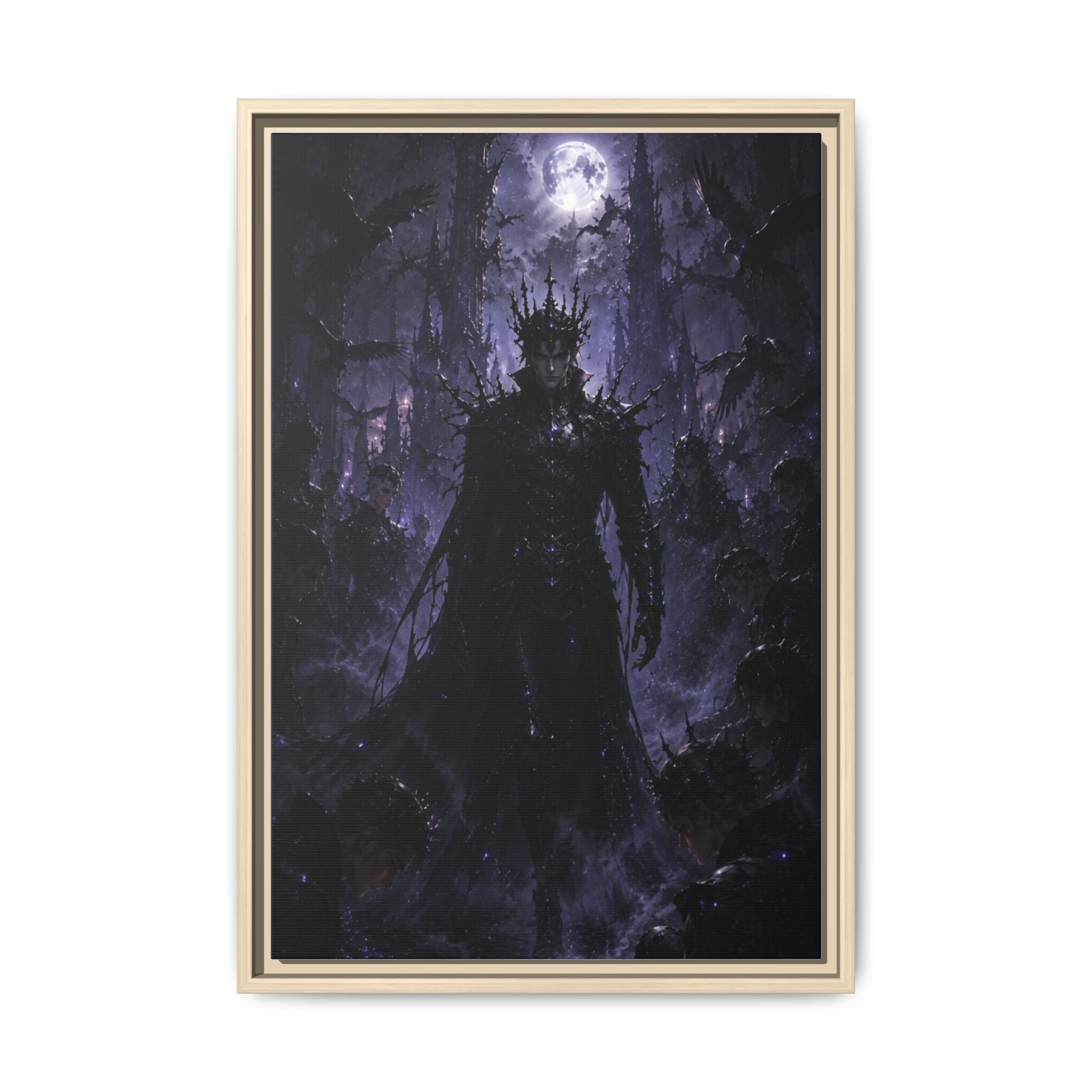 Dark King Matte Canvas Framed Print — Gothic Fantasy Wall Art