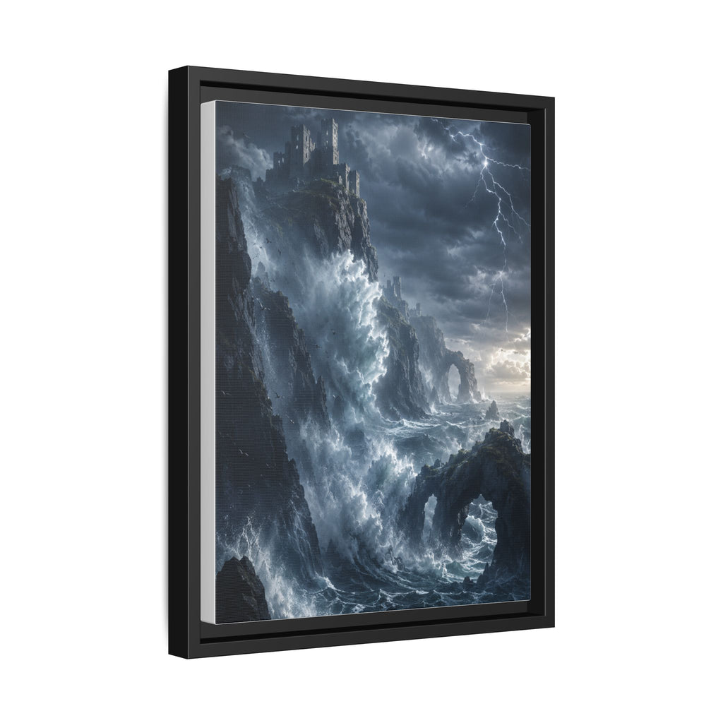 Framed Matte Canvas - Stormy Ocean Fantasy Wall Art
