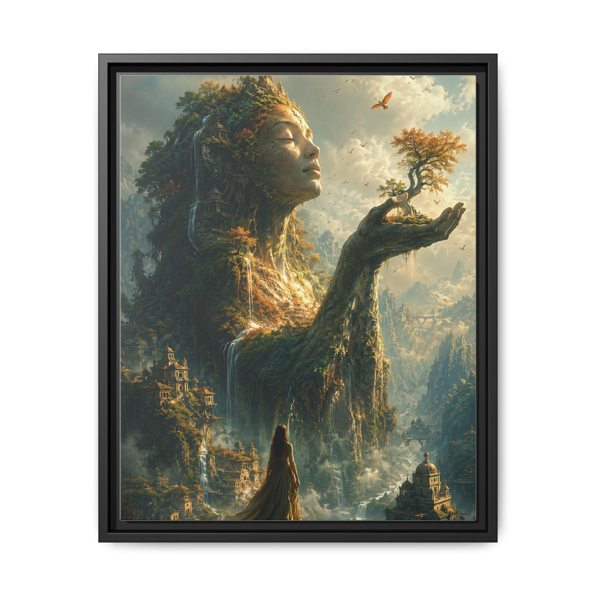 Framed Matte Canvas - Earth Goddess Fantasy Wall Art