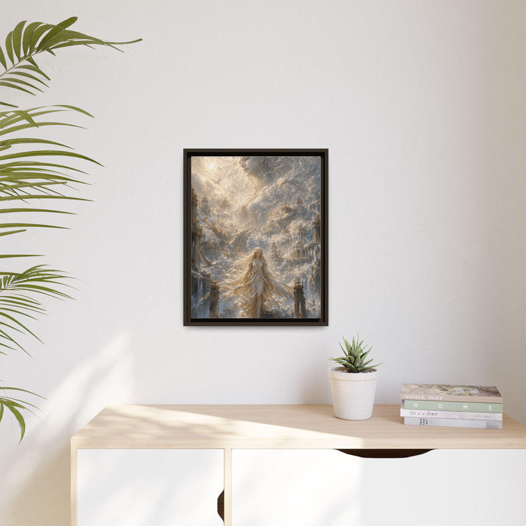 Ethereal Goddess Matte Framed Canvas Art — Dreamlike Fantasy Wall Decor