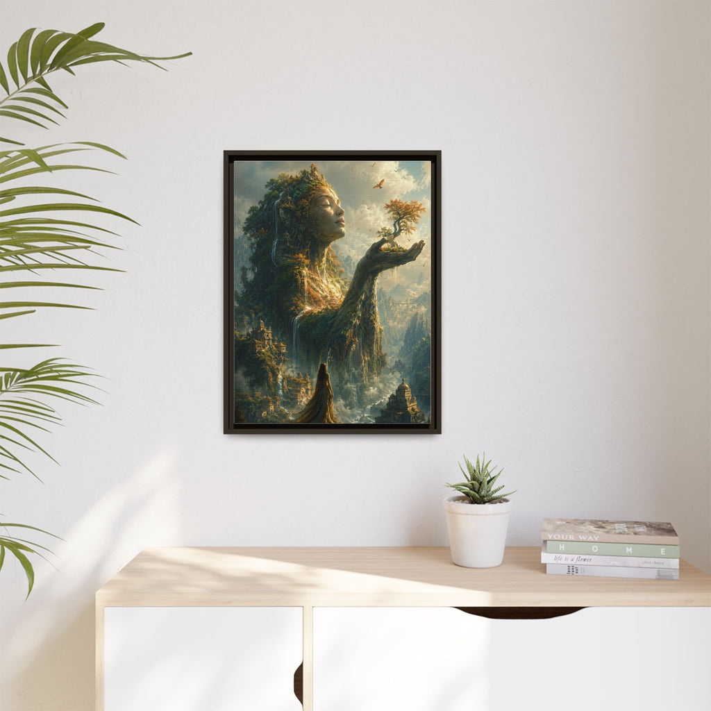 Framed Matte Canvas - Earth Goddess Fantasy Wall Art