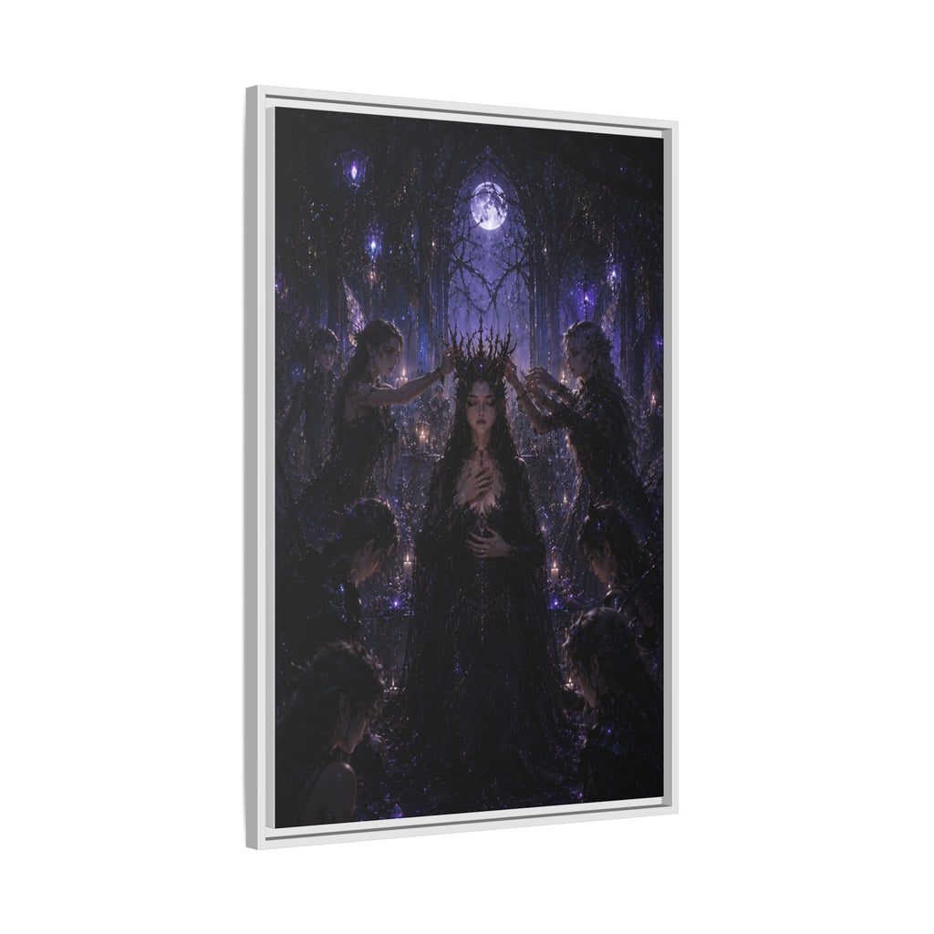 Gothic Moon Queen Framed Canvas Print