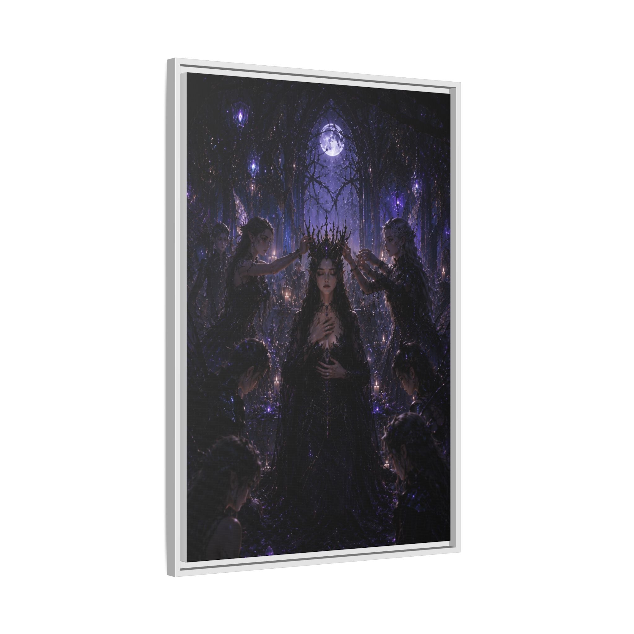 Gothic Moon Queen Framed Canvas Print