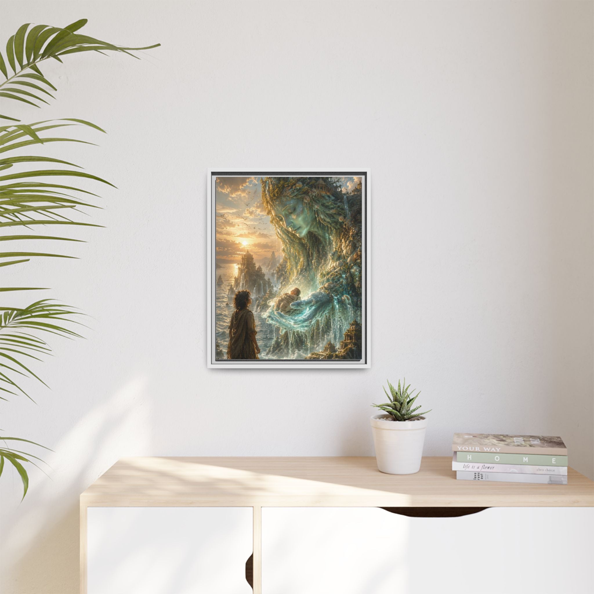 Framed Matte Canvas Print — Ocean Spirit Guardian Fantasy Art
