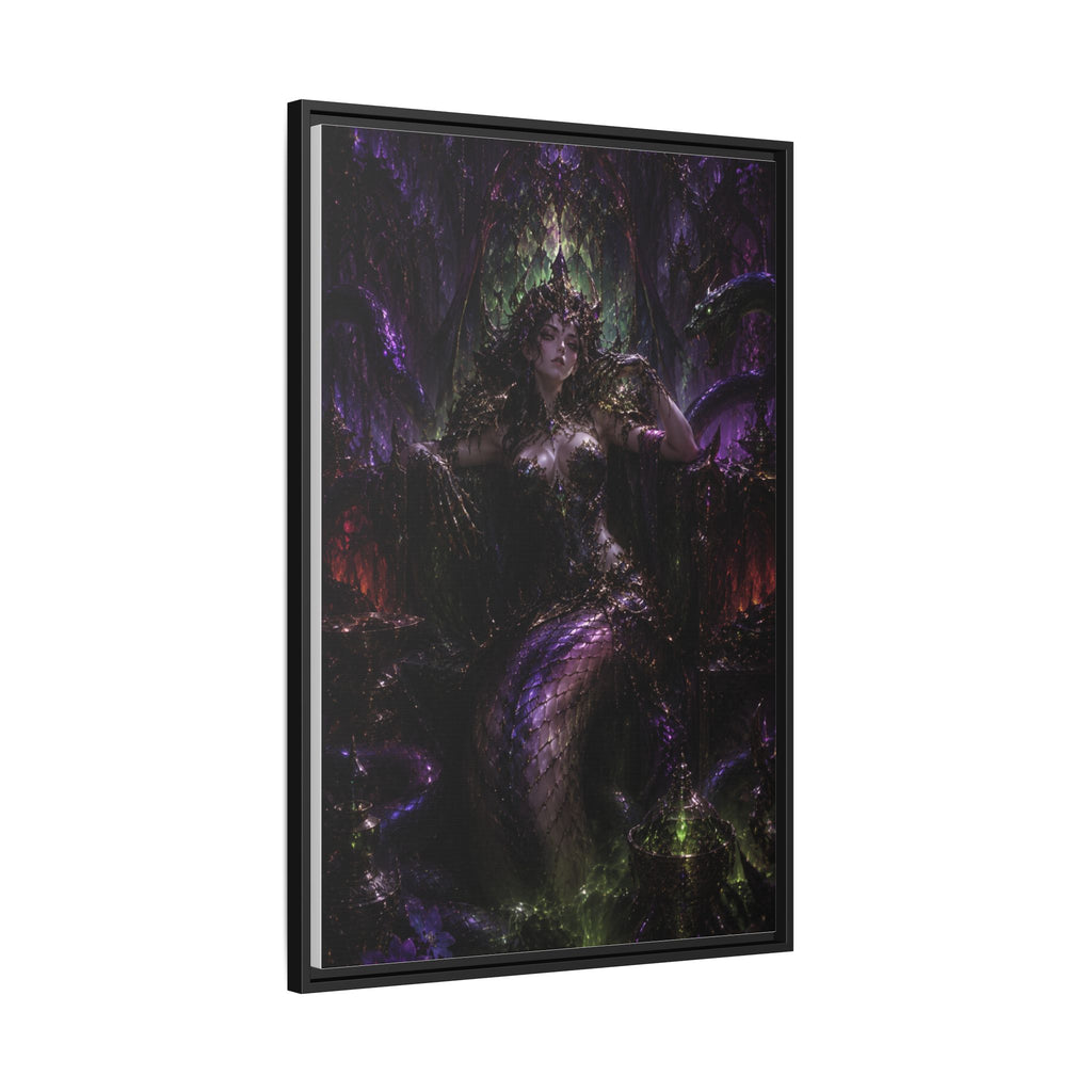 Dark Fantasy Goddess Matte Canvas Print — Framed Multi‑Color Wall Art