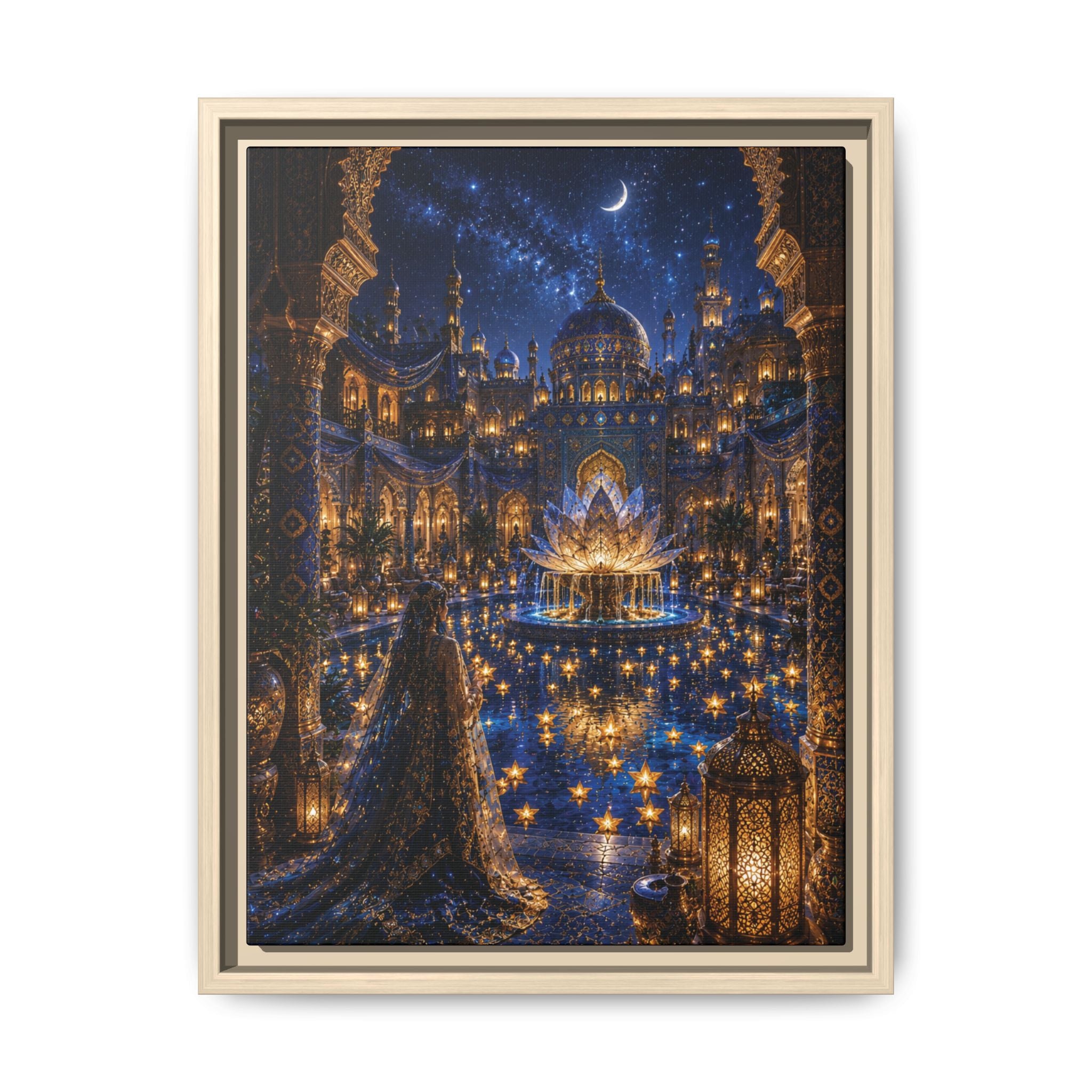 Fine Art Paper Print — Enchanted Ramadan Night Mosque & Lantern Wall Art
