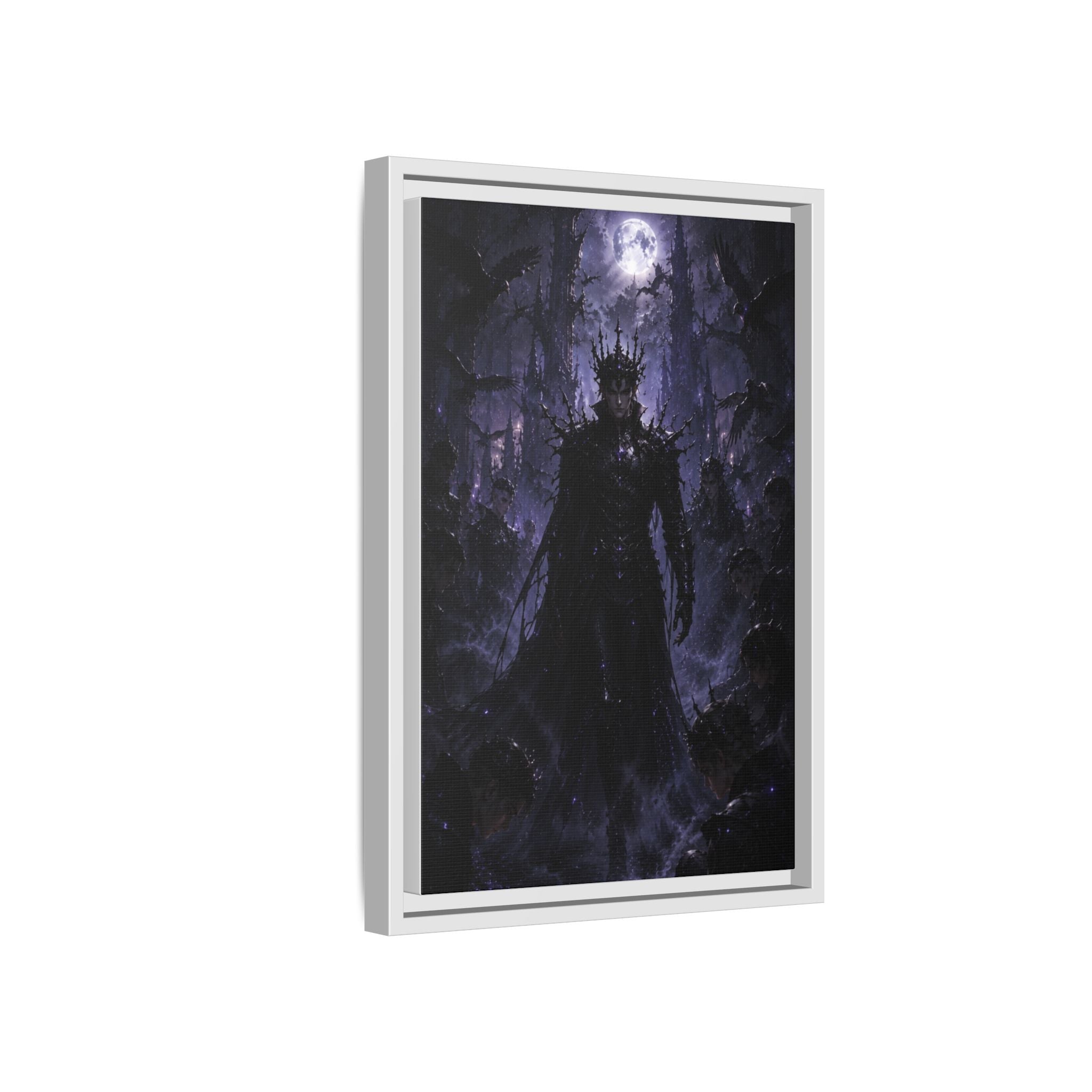Dark King Matte Canvas Framed Print — Gothic Fantasy Wall Art