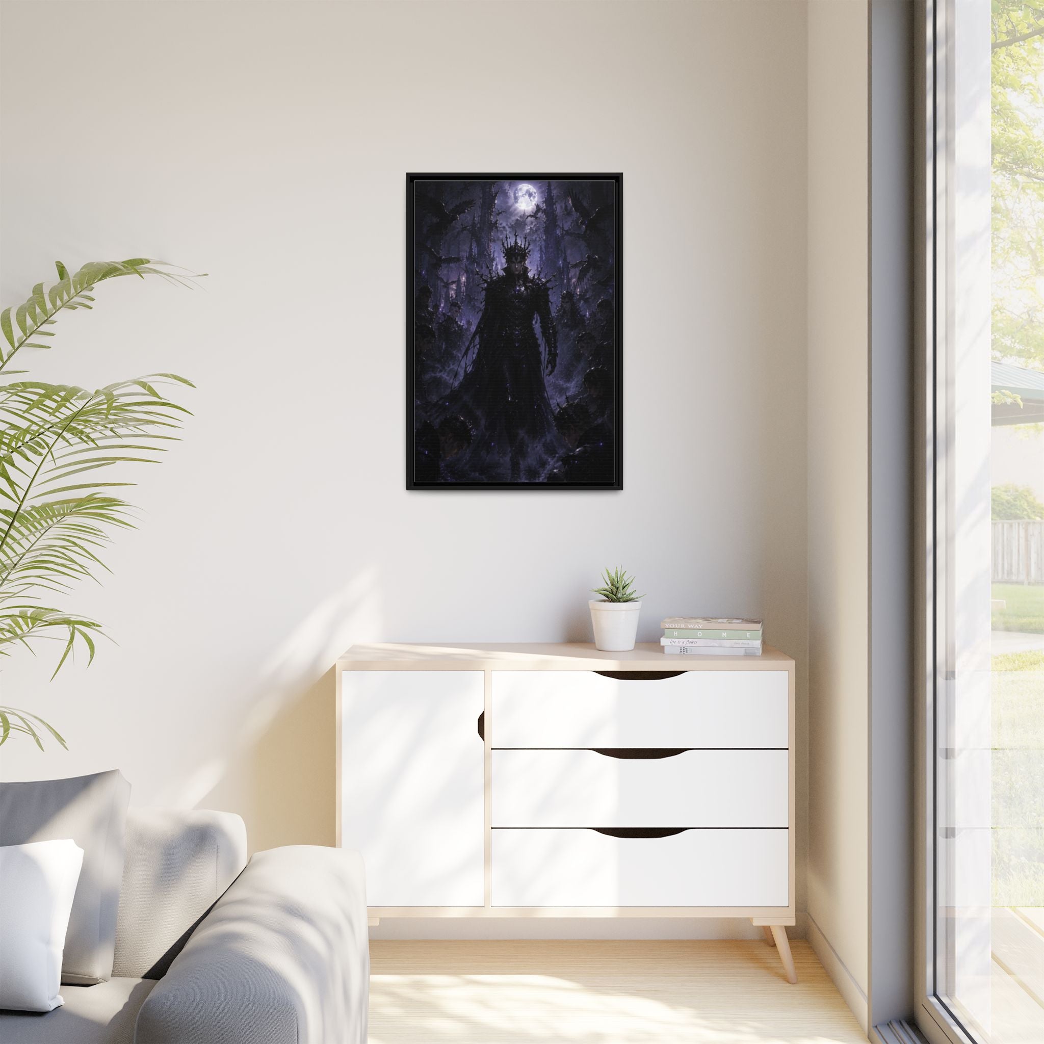 Dark King Matte Canvas Framed Print — Gothic Fantasy Wall Art
