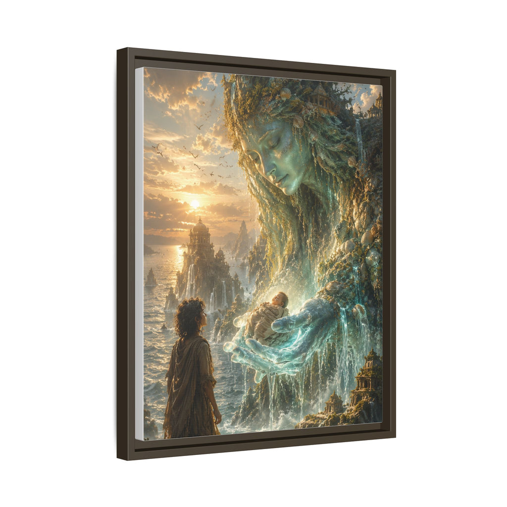 Framed Matte Canvas Print — Ocean Spirit Guardian Fantasy Art