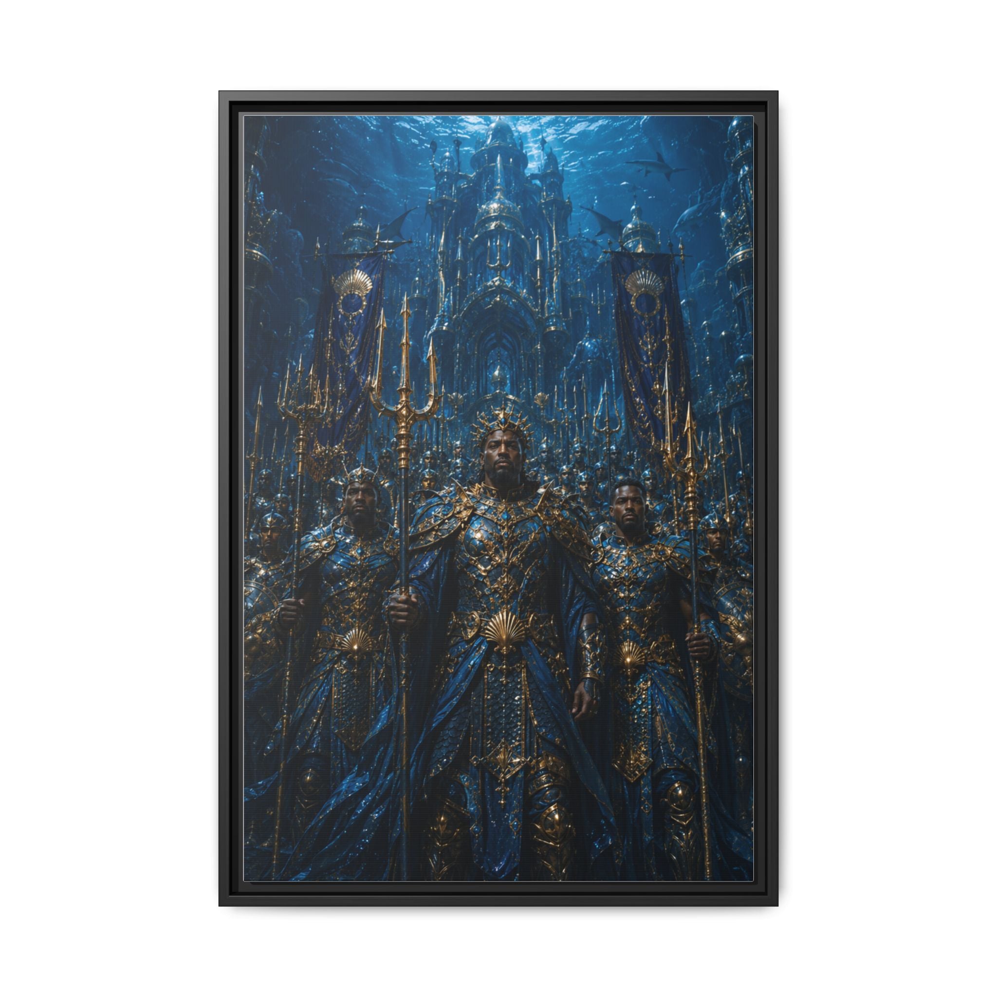 Framed Matte Canvas - Underwater King Artwork