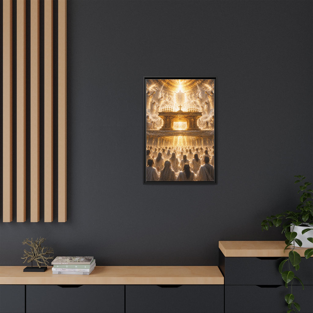 Heavenly Altar Matte Canvas Framed Wall Art — Spiritual Church Scene