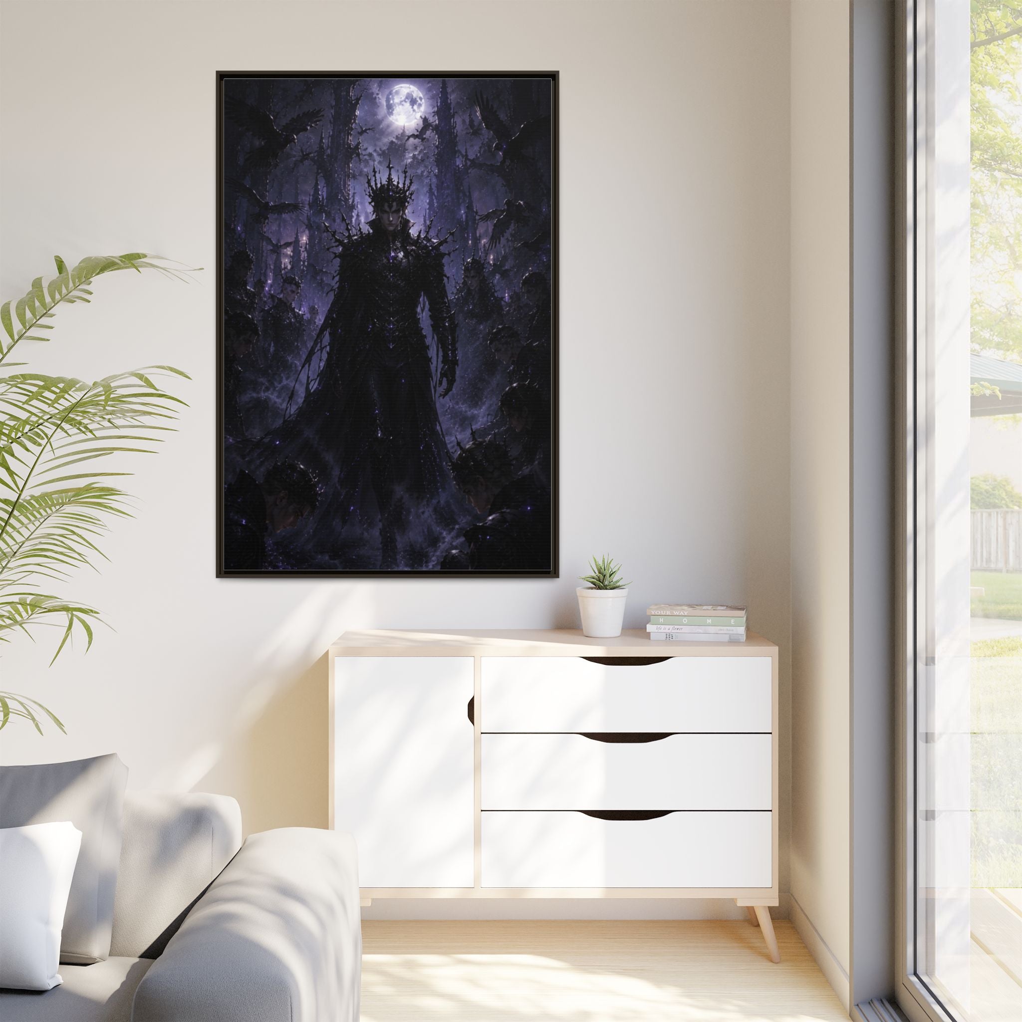 Dark King Matte Canvas Framed Print — Gothic Fantasy Wall Art