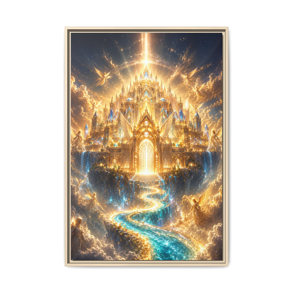 Golden Celestial Castle Fine Art Paper Print Wall Art
