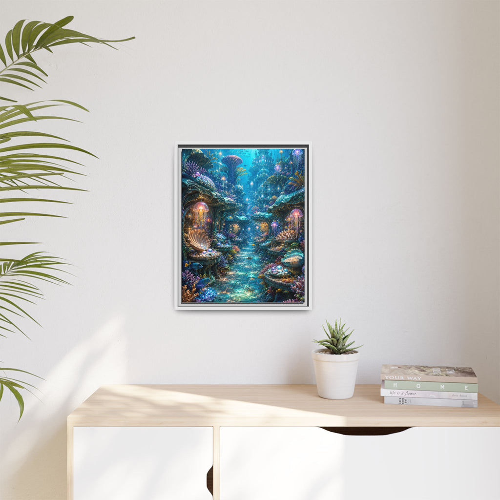 Framed Matte Canvas - Enchanted Underwater Coral Reef Print