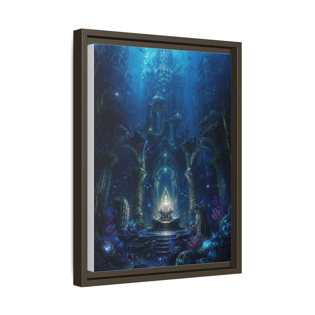 Framed Matte Canvas - Enchanted Underwater Temple Fantasy Art