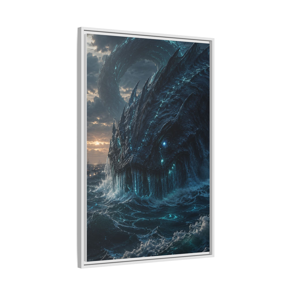 Framed Matte Canvas - Mythic Sea Leviathan Wall Art