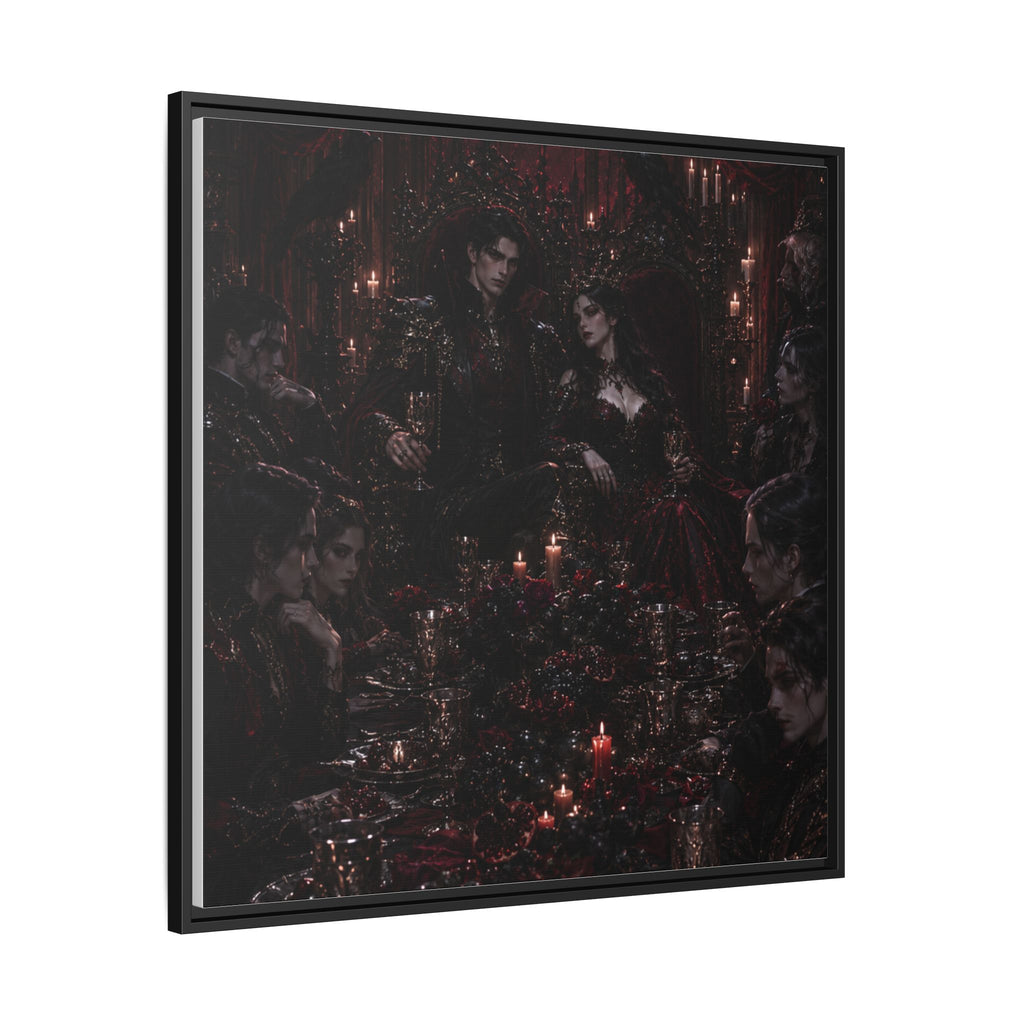 Gothic Victorian Dinner Party Matte Framed Canvas