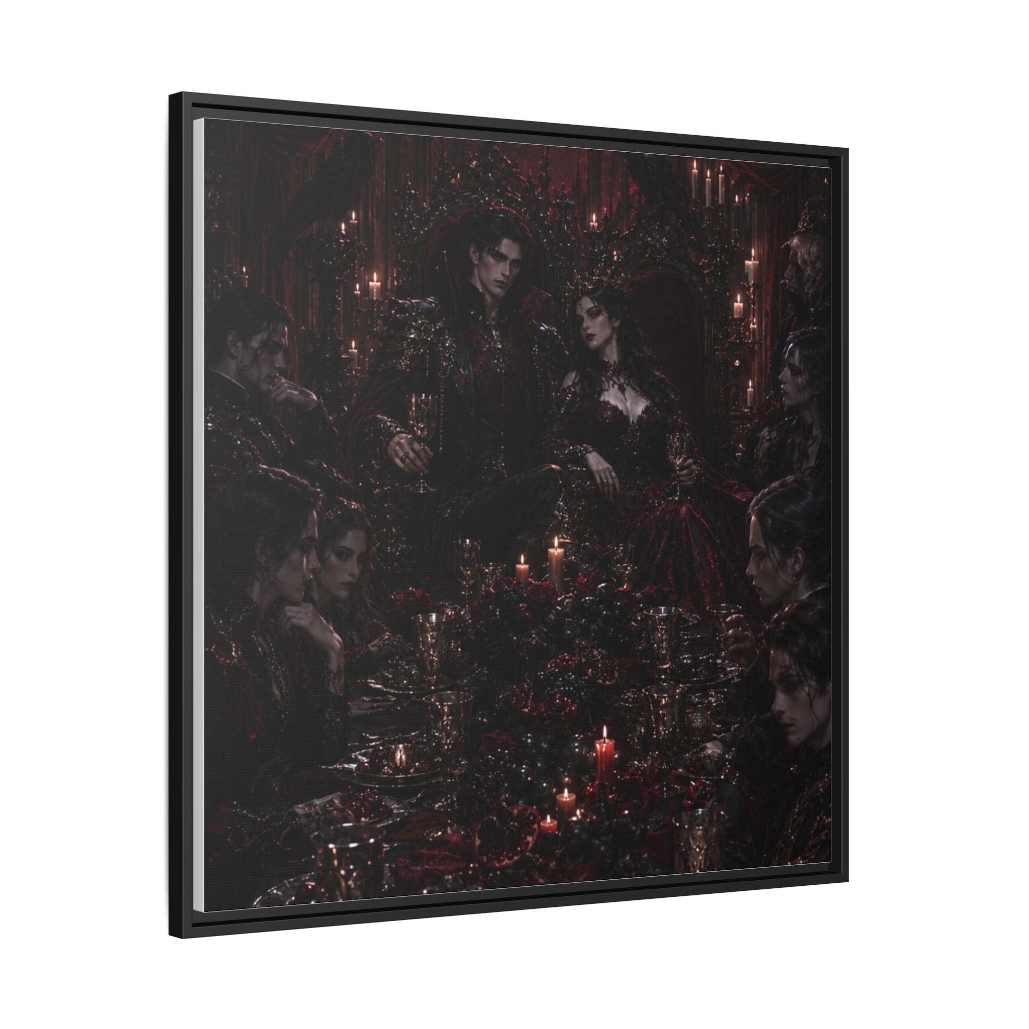 Gothic Victorian Dinner Party Matte Framed Canvas