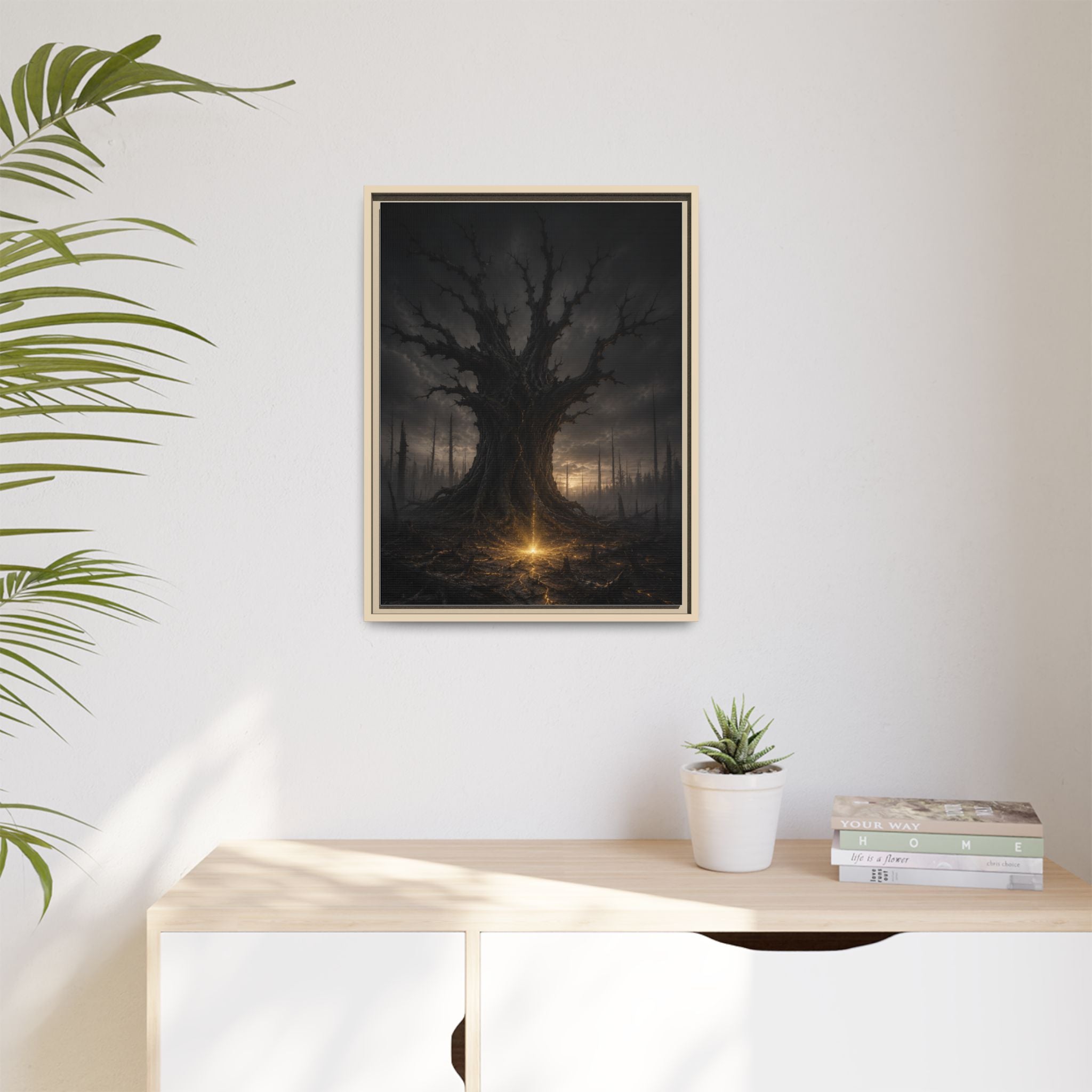 Dark Fantasy Tree Canvas Print — Framed Matte Wall Art
