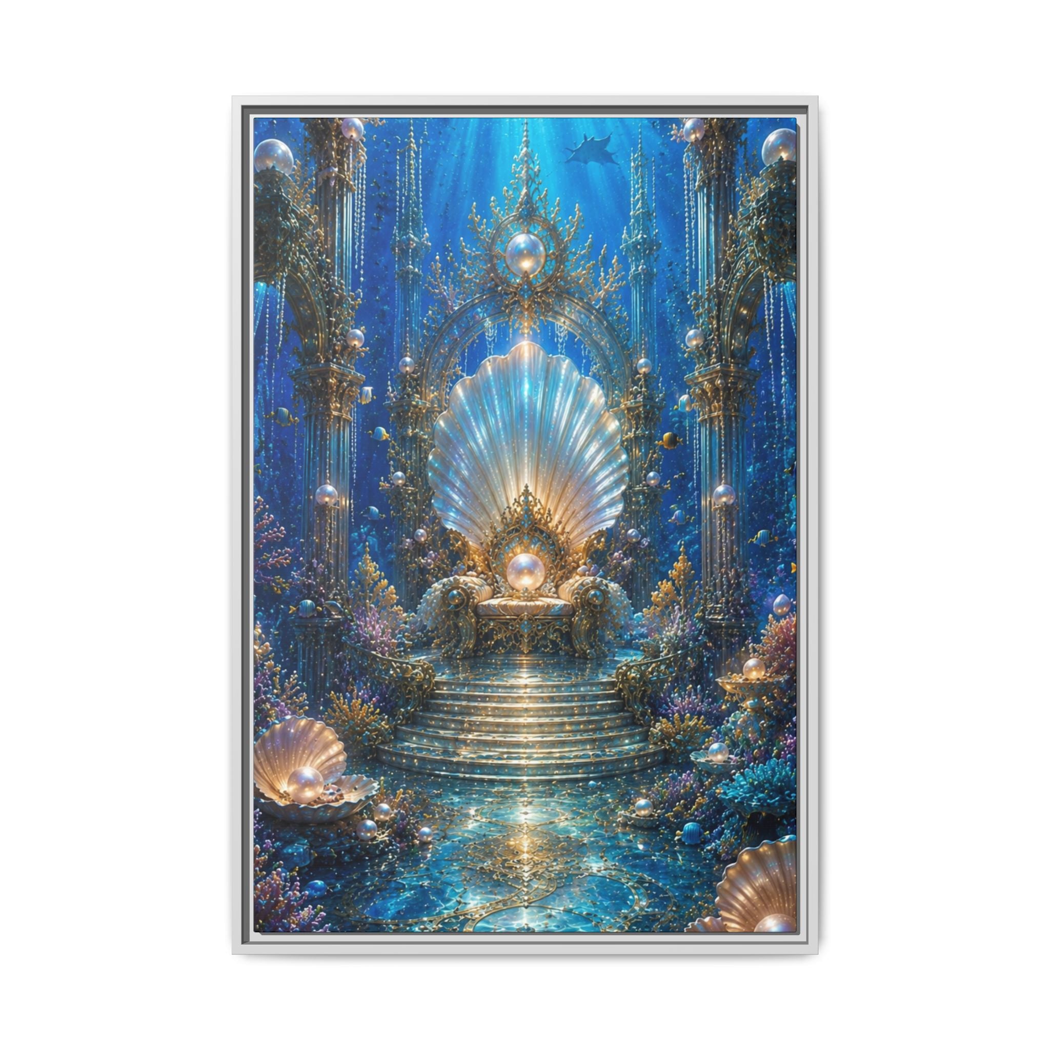 Underwater Palace Fine Art Paper Print — Mermaid Throne Ocean Fantasy Print