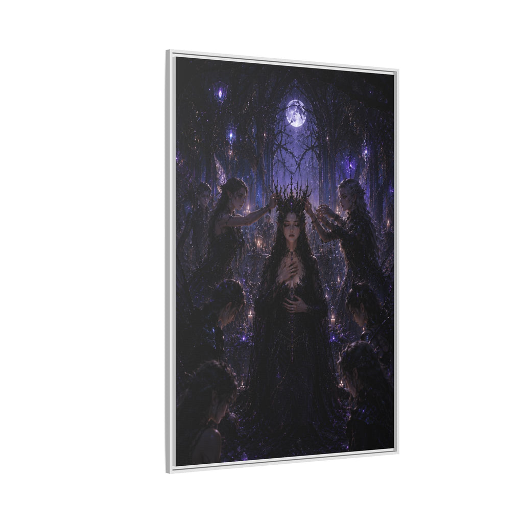 Gothic Moon Queen Framed Canvas Print