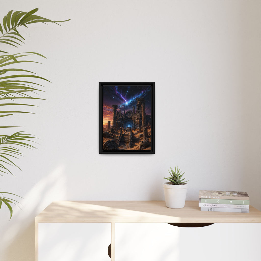 Framed Matte Canvas — Mystical Desert Ruins Nightscape