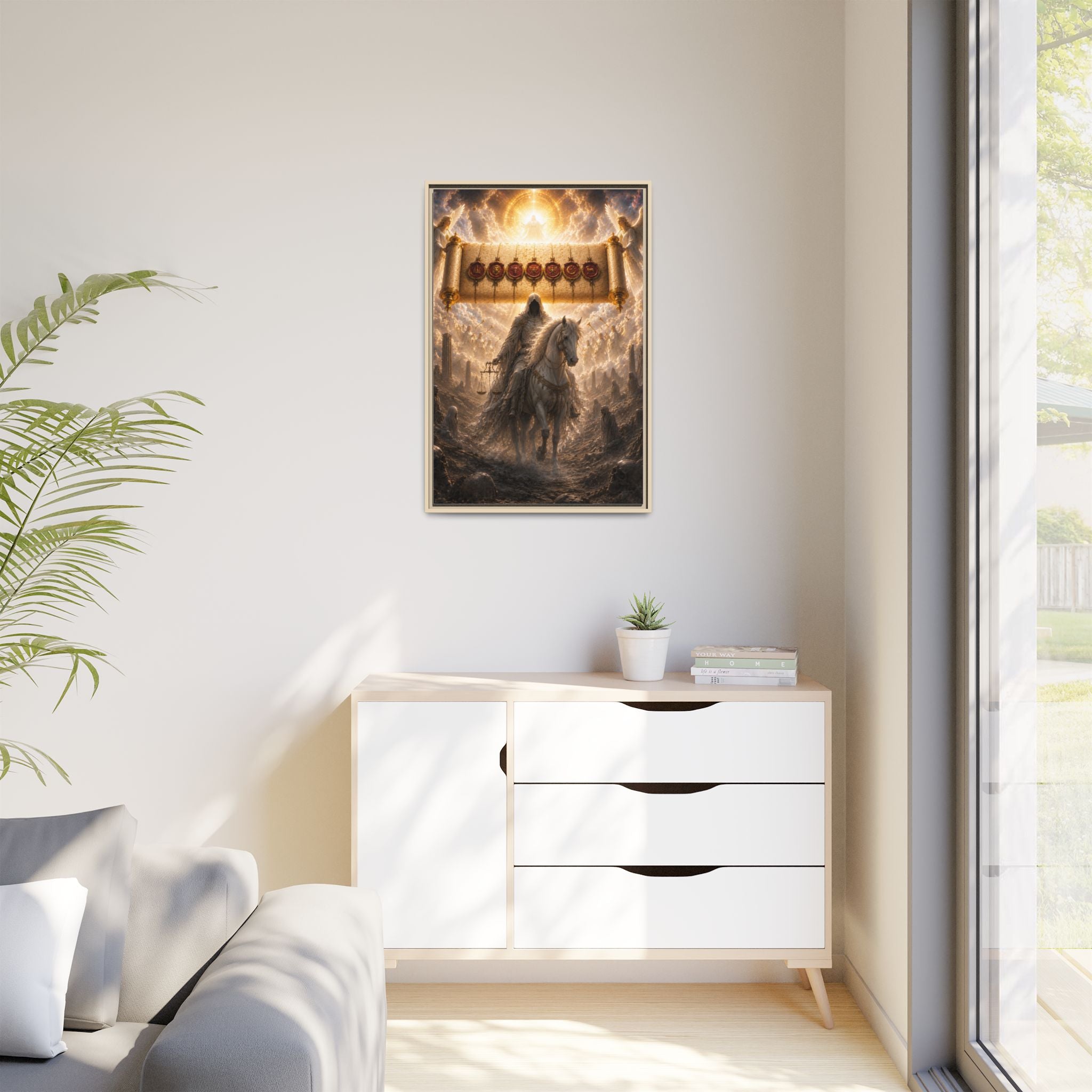 Framed Matte Canvas — Rider of the Pale Horse Biblical Apocalypse Wall Art